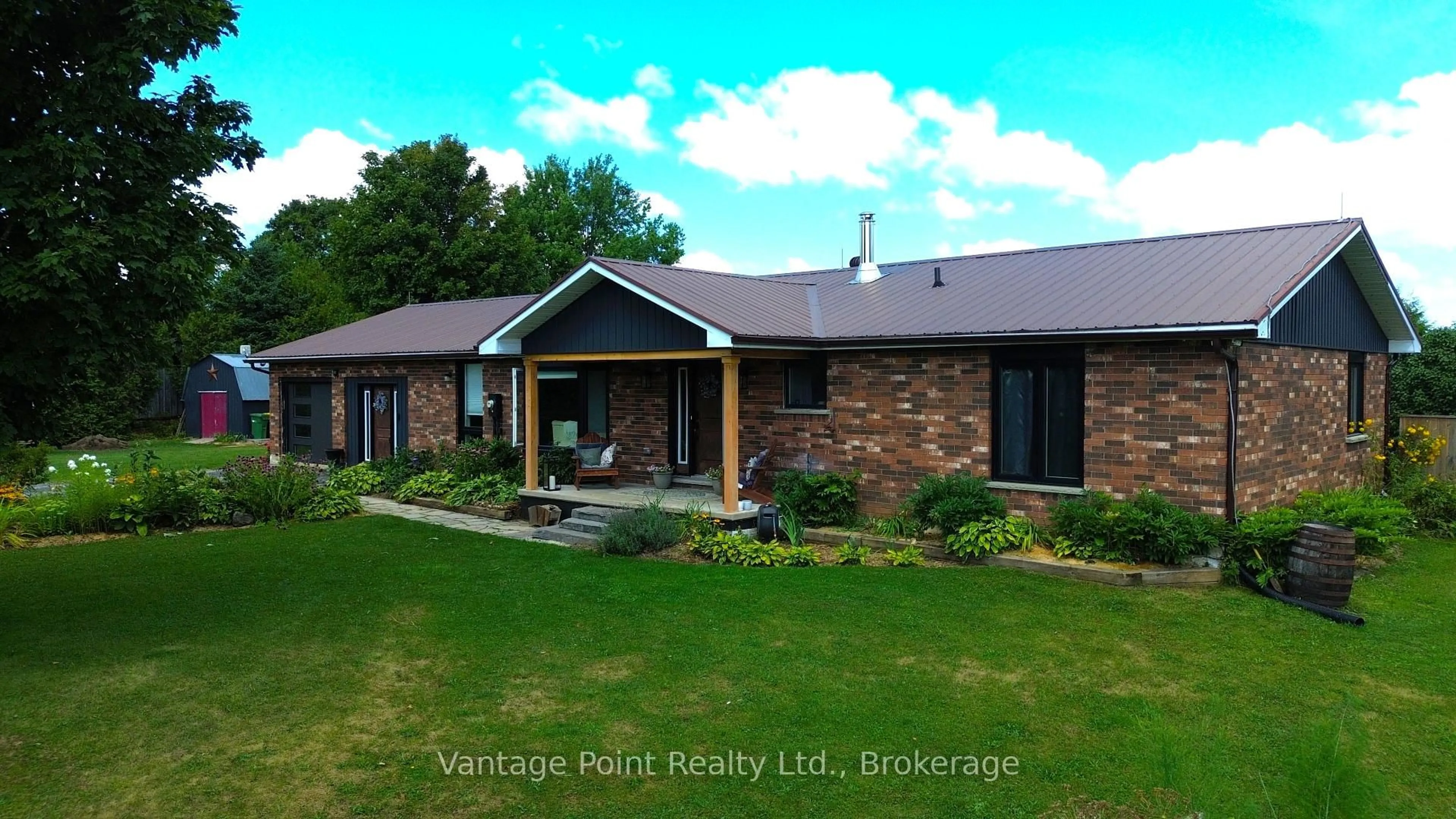 A pic from outside/outdoor area/front of a property/back of a property/a pic from drone, unknown for 110 John St, Grey Highlands Ontario N0C 1C0