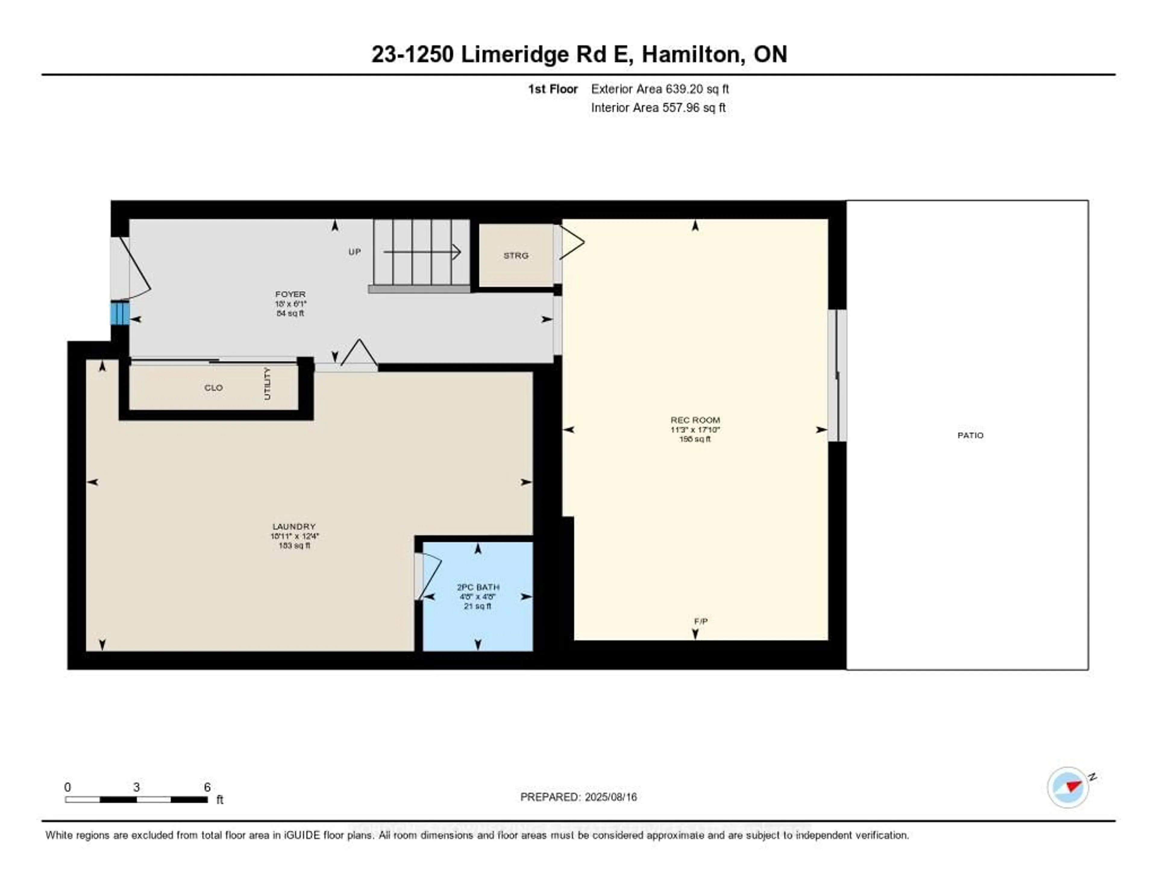 Floor plan for 1250 Limeridge Rd #23, Hamilton Ontario L8W 1P1