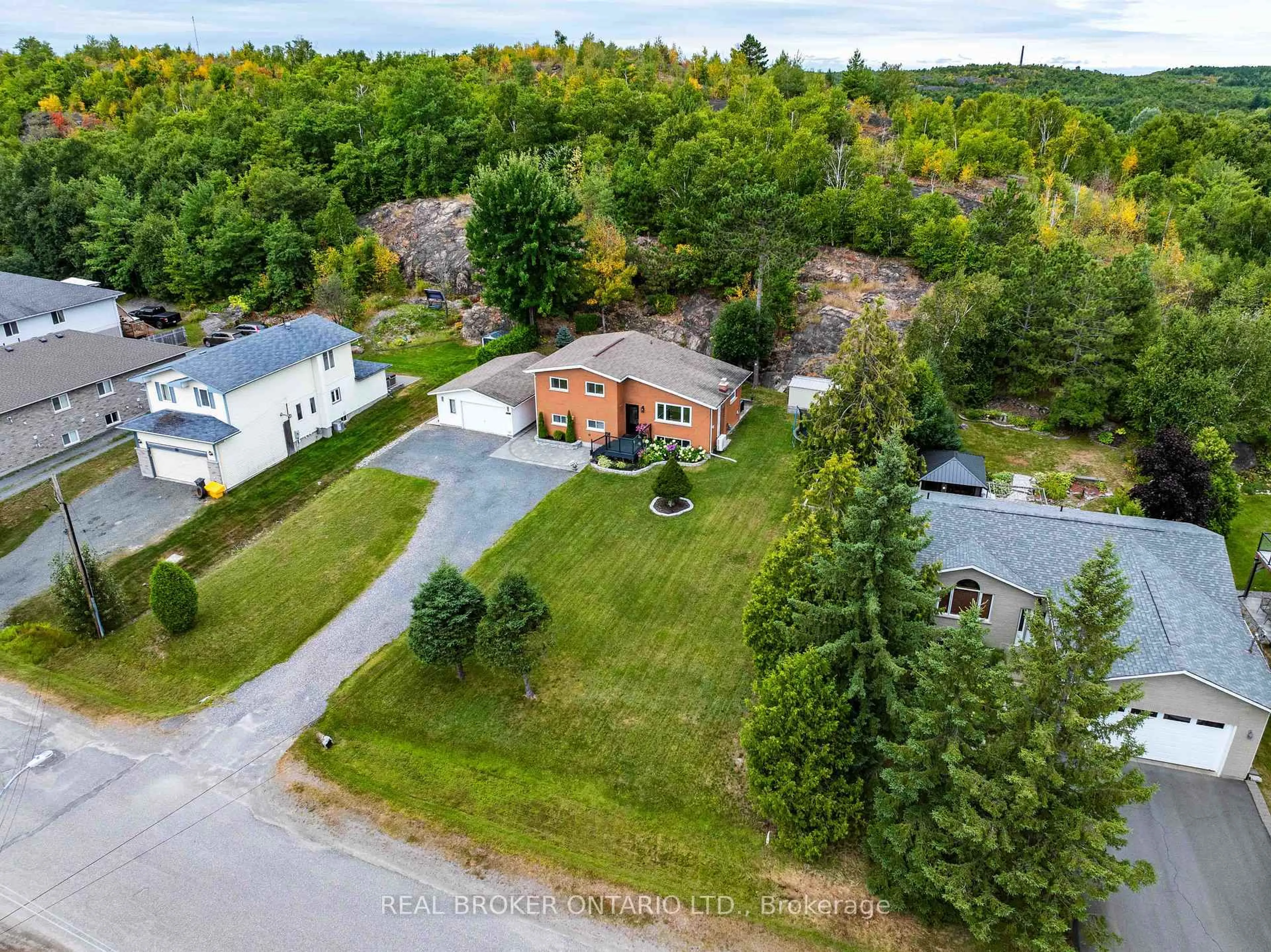 A pic from outside/outdoor area/front of a property/back of a property/a pic from drone, unknown for 391 Harrison Dr, Greater Sudbury Ontario P3E 5E1