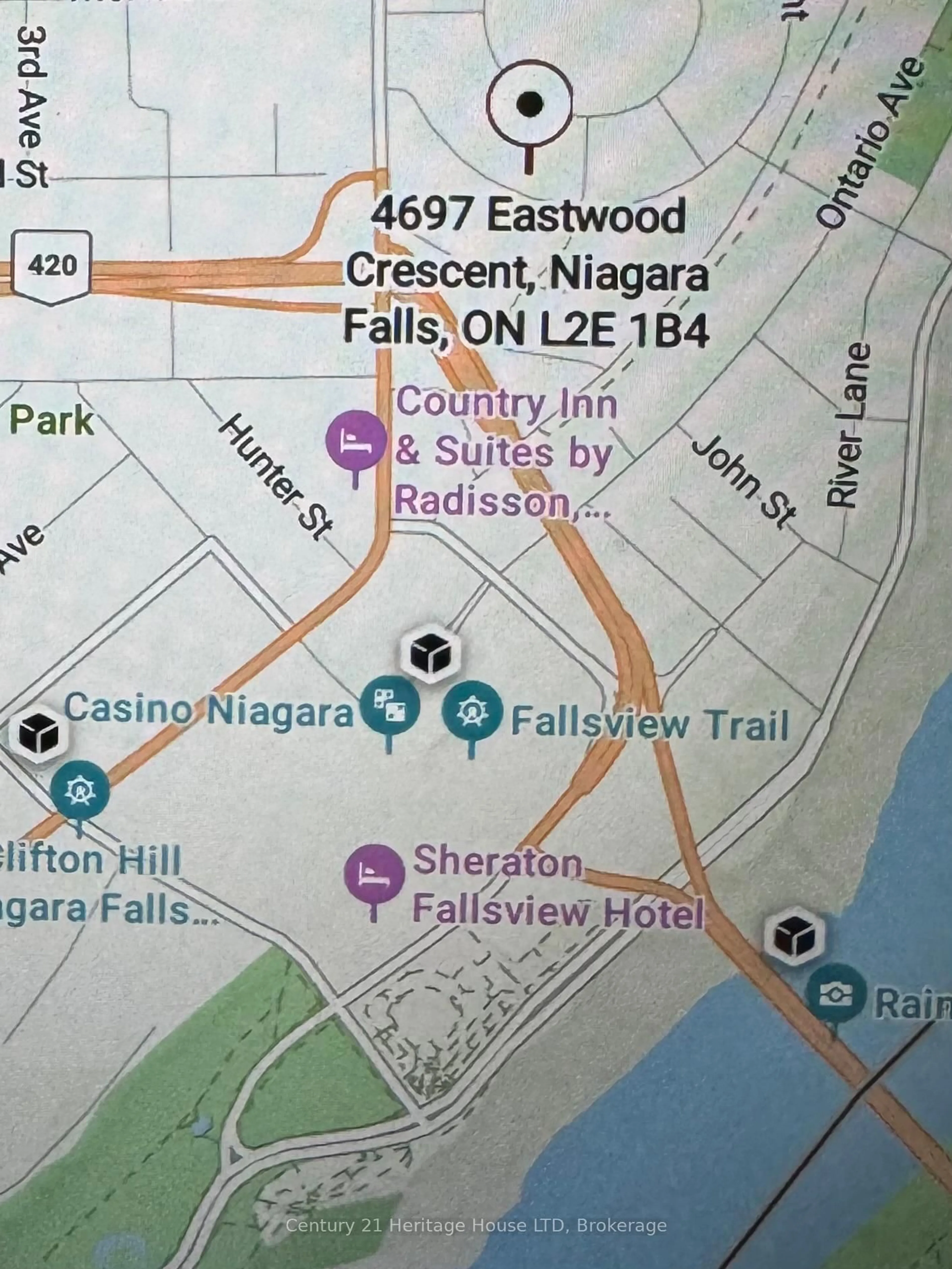 Picture of a map for 4697 Eastwood Cres, Niagara Falls Ontario L2E 1B4