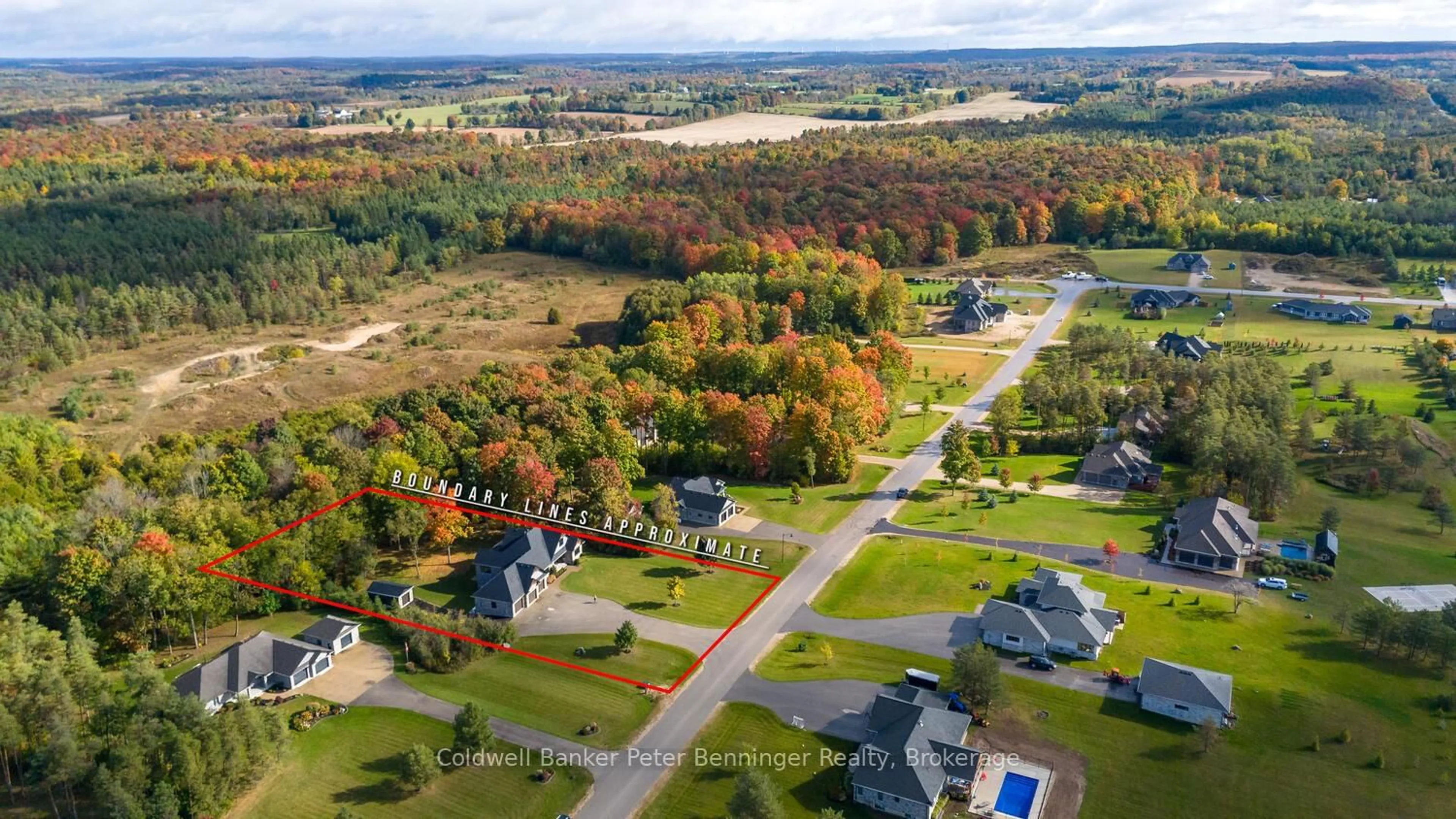A pic from outside/outdoor area/front of a property/back of a property/a pic from drone, water/lake/river/ocean view for 132 Marshall Heights Rd, West Grey Ontario N0G 1R0