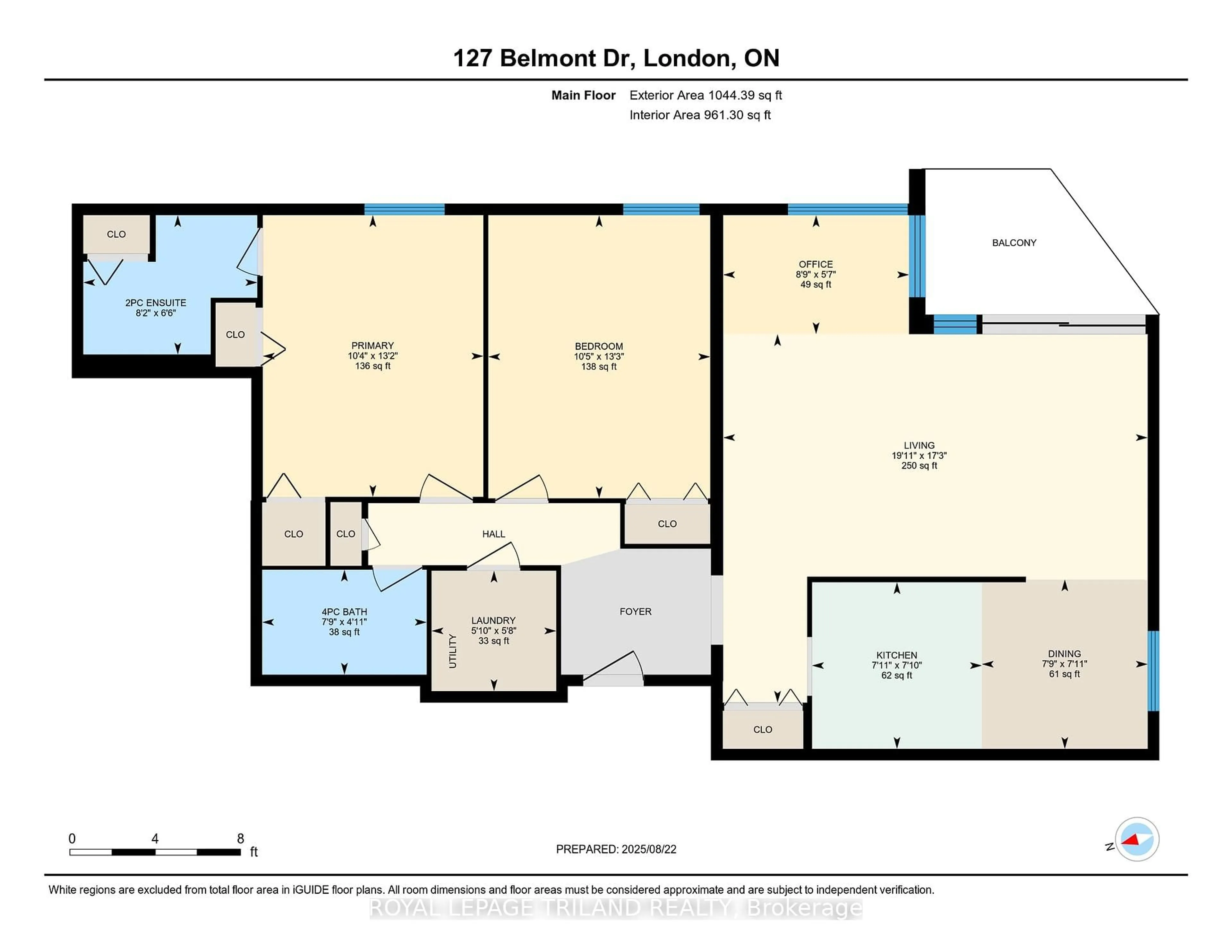 Floor plan for 127 Belmont Dr #802, London South Ontario N6J 4J7