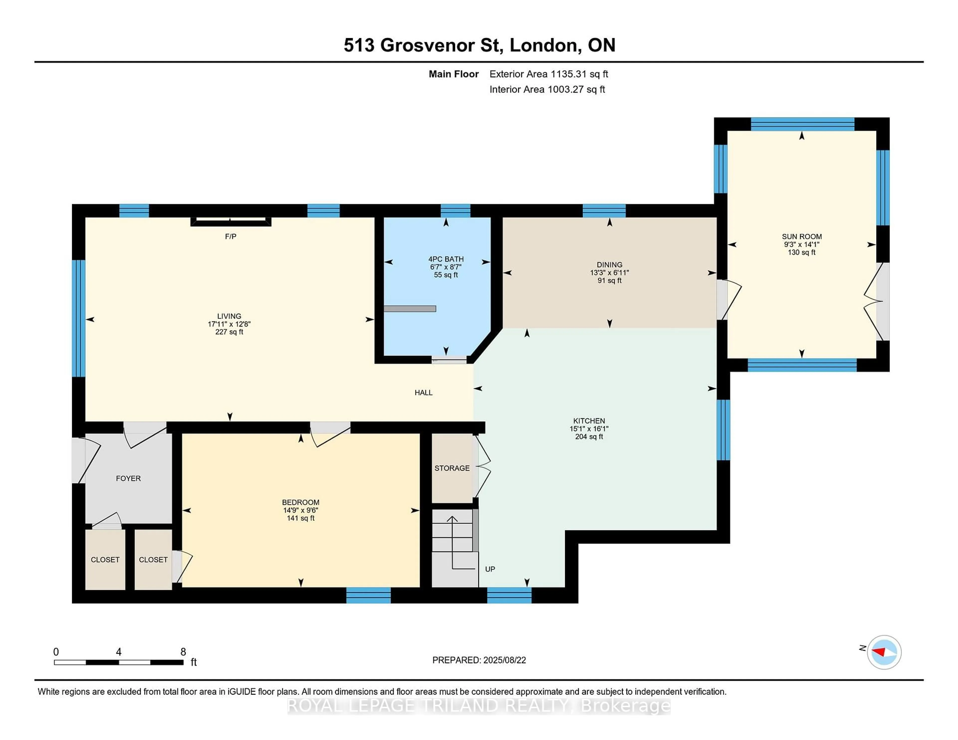Floor plan for 513 Grosvenor St, London East Ontario N5Y 3S8
