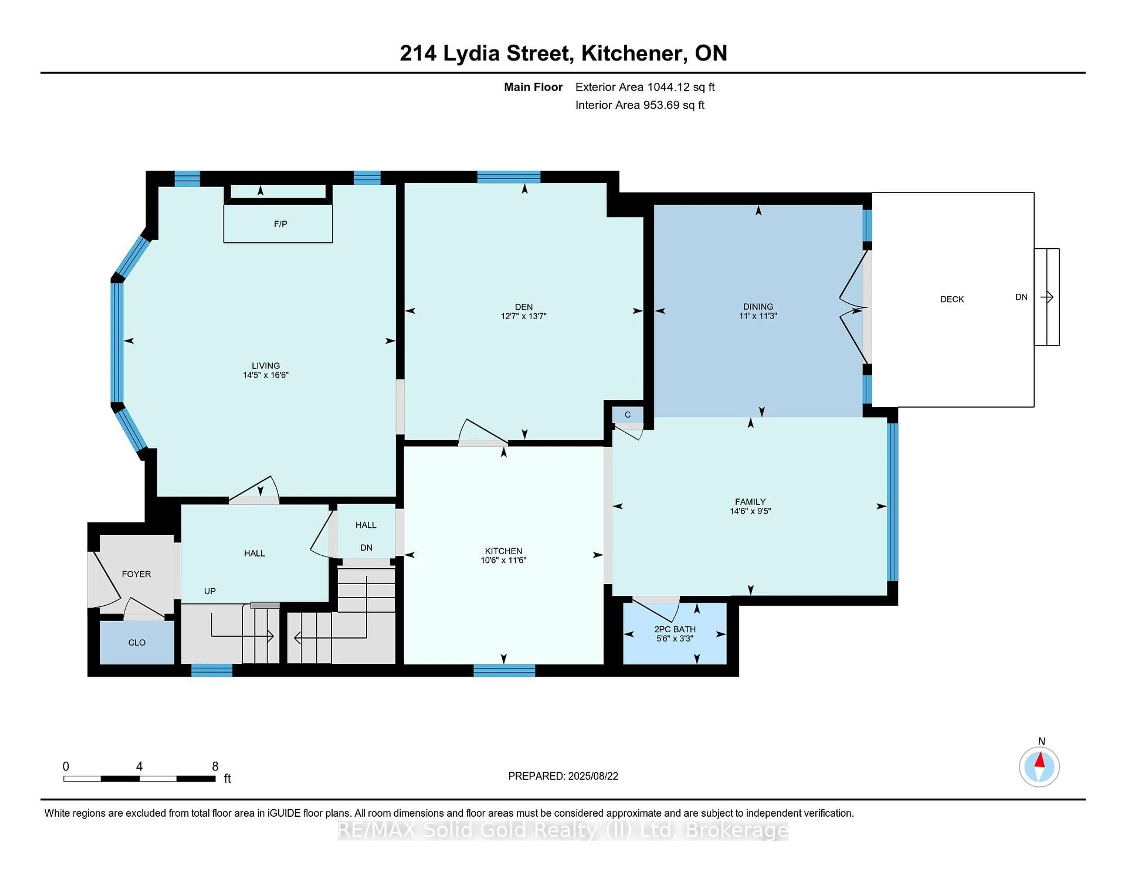 Floor plan for 214 Lydia St, Kitchener Ontario N2H 1W3