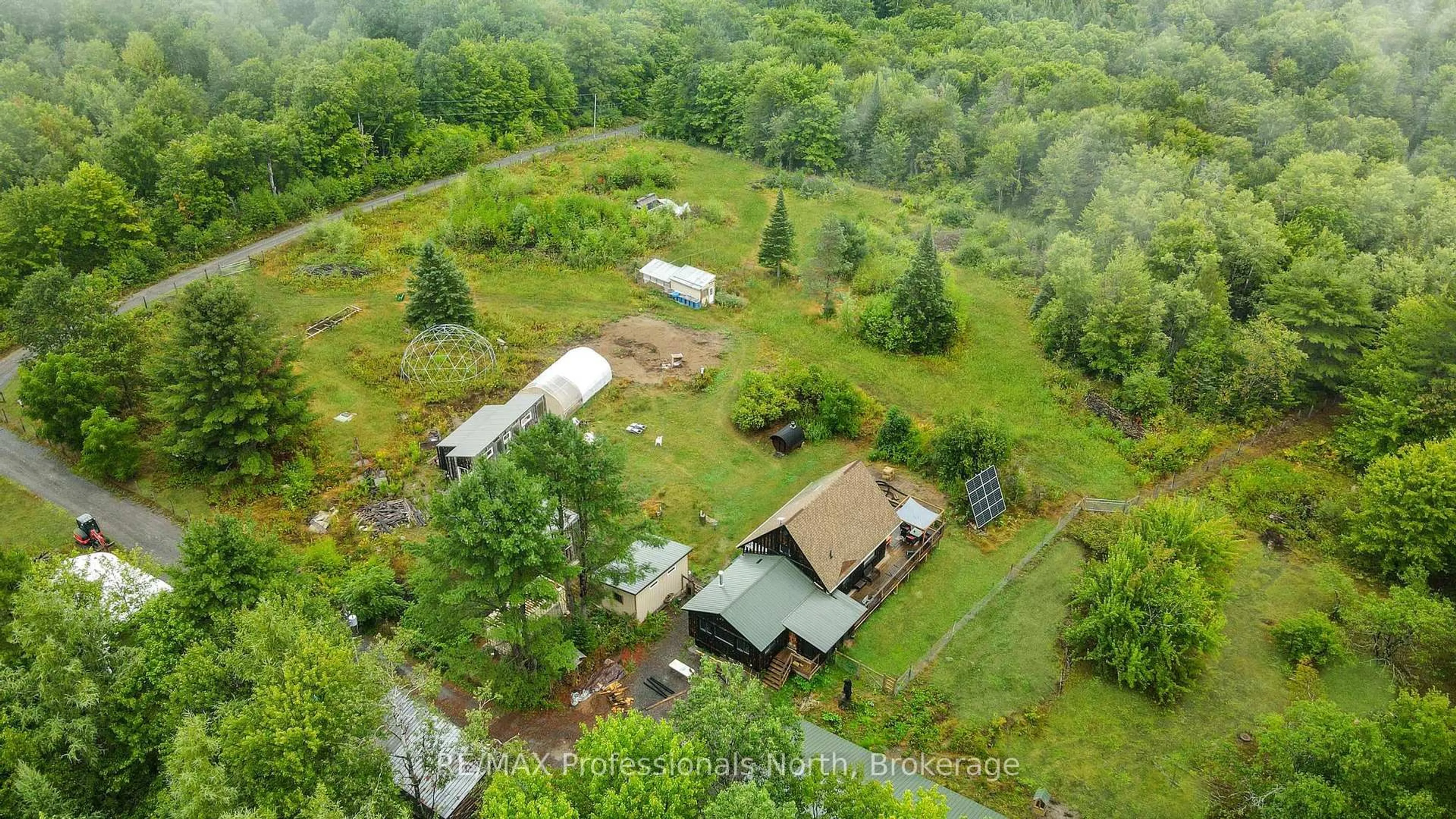 A pic from outside/outdoor area/front of a property/back of a property/a pic from drone, unknown for 1597 Queens Line Rd, Minden Hills Ontario K0M 2K0