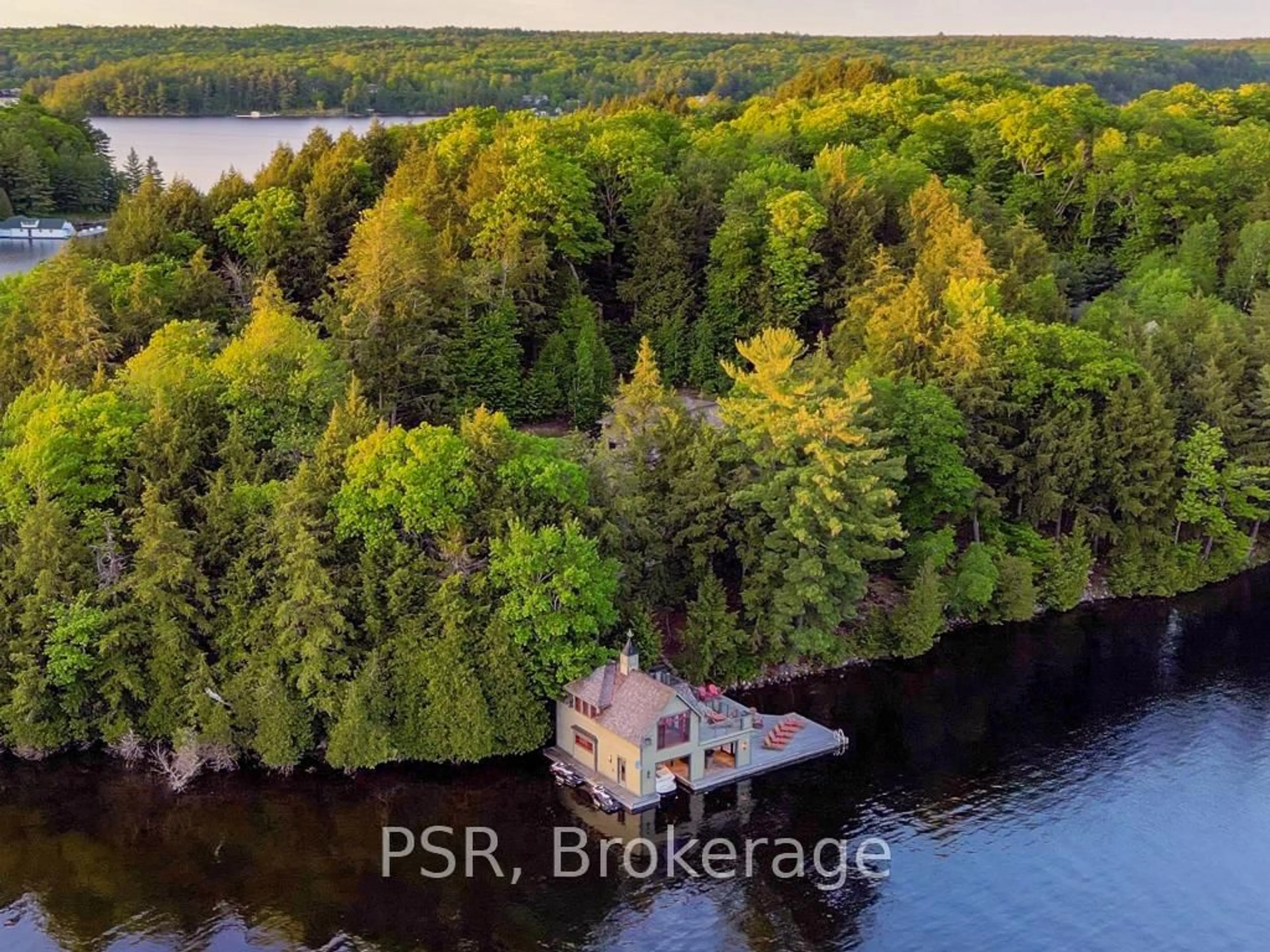 A pic from outside/outdoor area/front of a property/back of a property/a pic from drone, water/lake/river/ocean view for 4 Ditchburn Dr, Seguin Ontario P0C 1J0