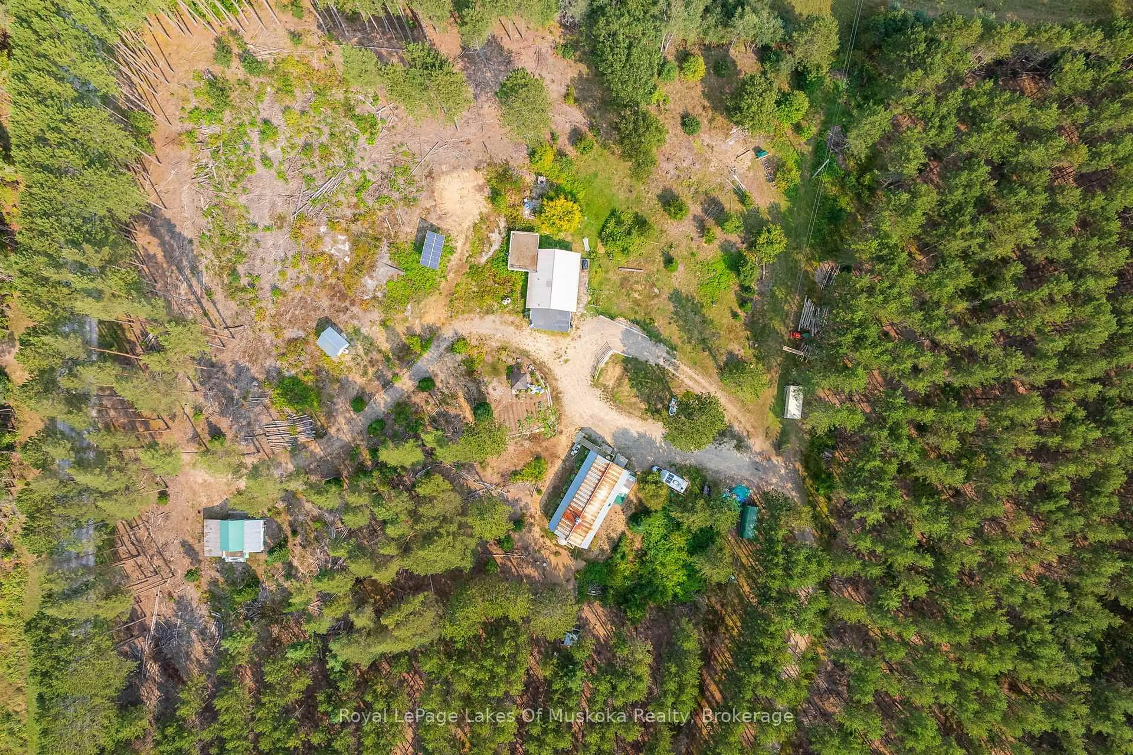 A pic from outside/outdoor area/front of a property/back of a property/a pic from drone, forest/trees view for 165 JAMES CAMP Rd, Ryerson Ontario P0A 1C0