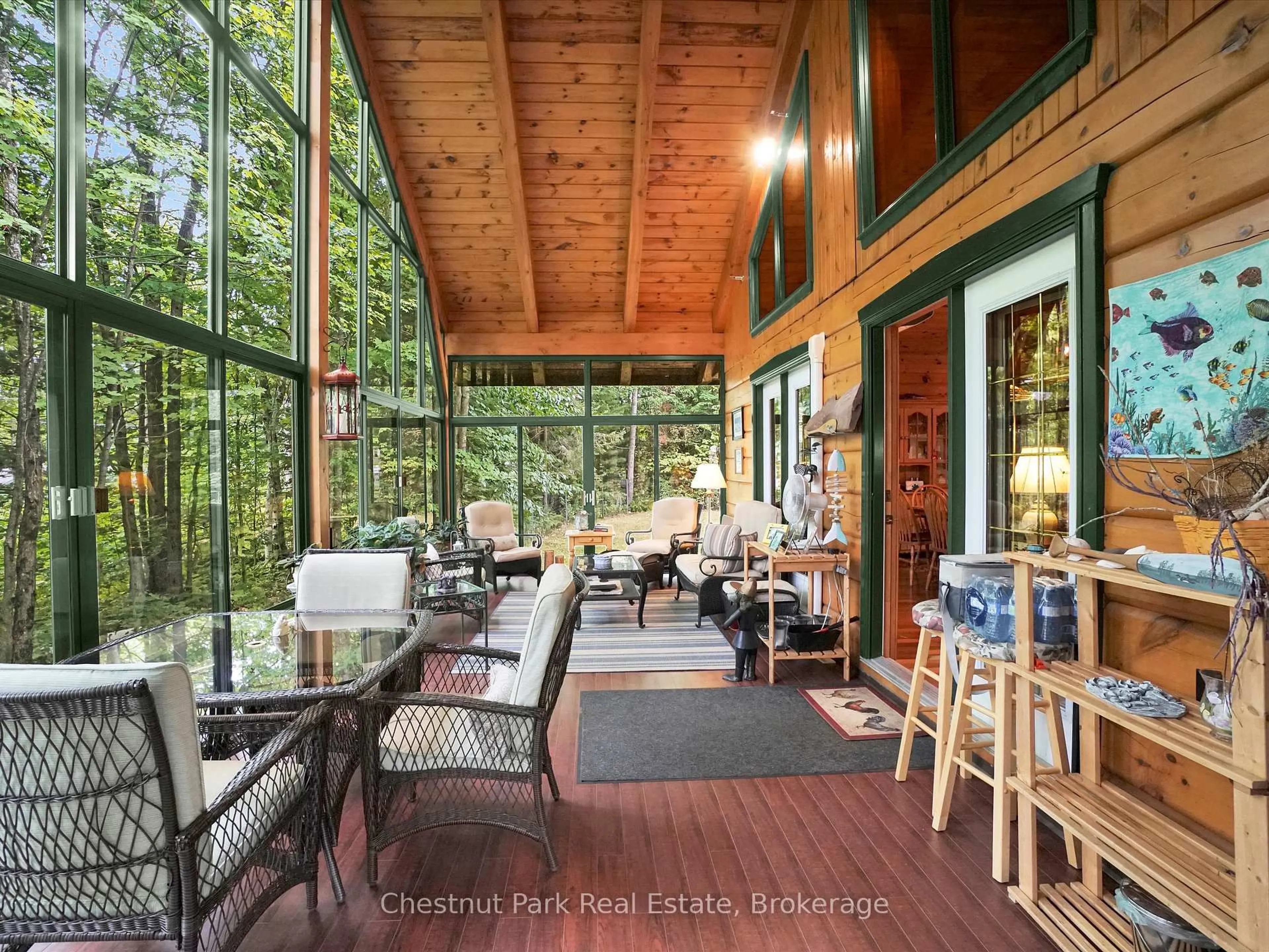 Patio, forest/trees view for 1300 Dickie Lake Rd, Lake of Bays Ontario P0B 1A0
