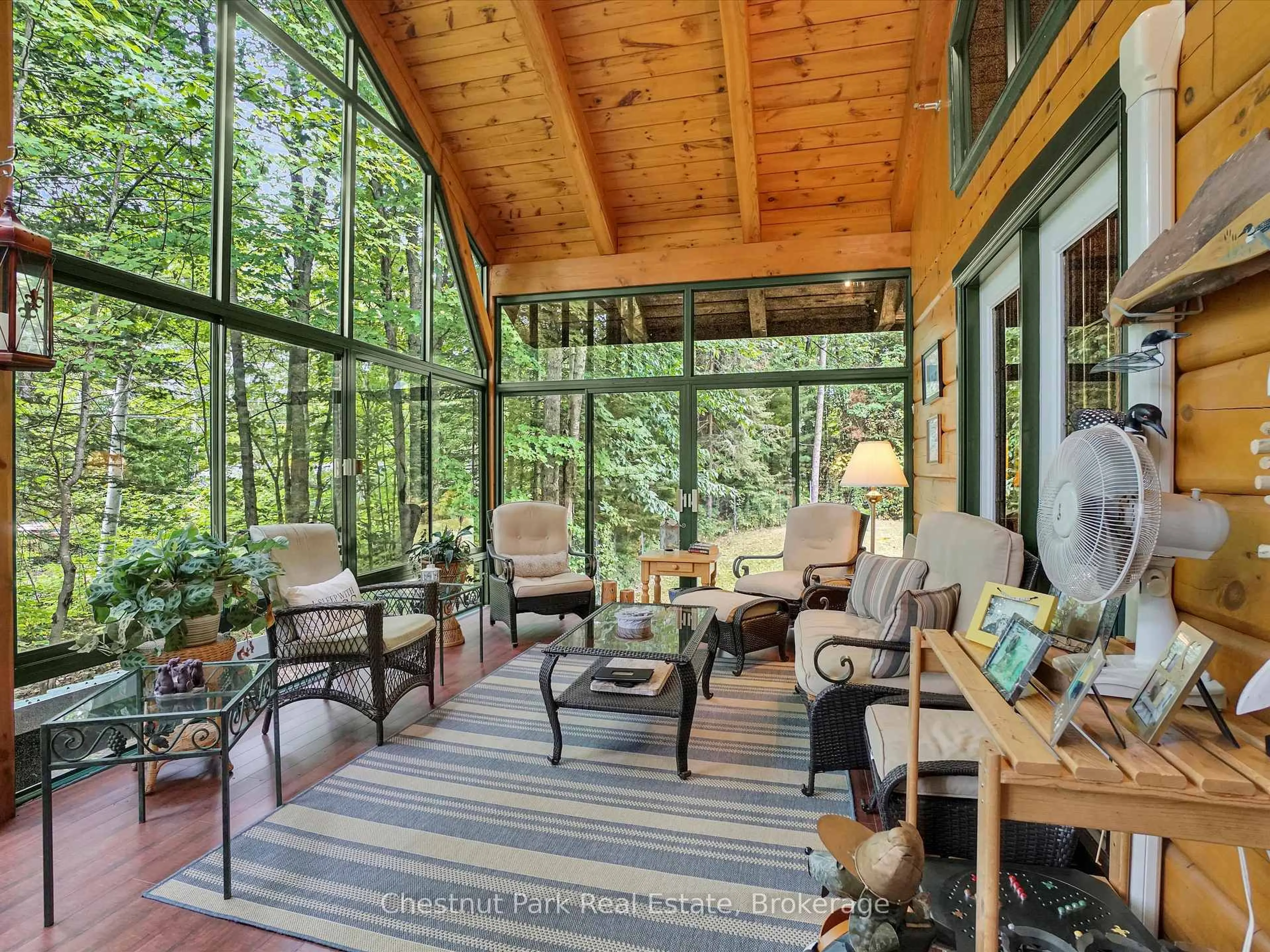 Patio, forest/trees view for 1300 Dickie Lake Rd, Lake of Bays Ontario P0B 1A0