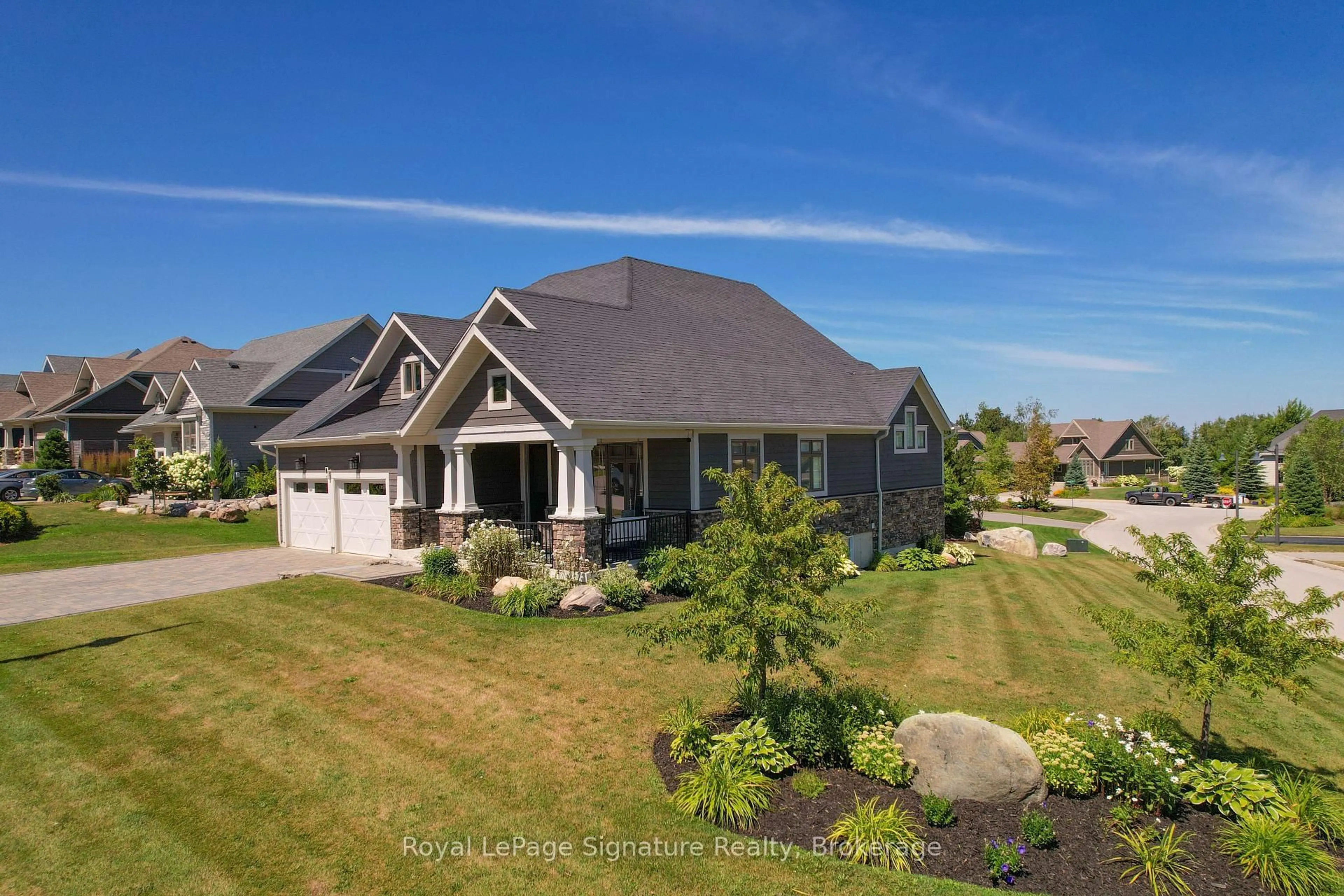 A pic from outside/outdoor area/front of a property/back of a property/a pic from drone, street for 113 Landry Lane, Blue Mountains Ontario N0H 2P0