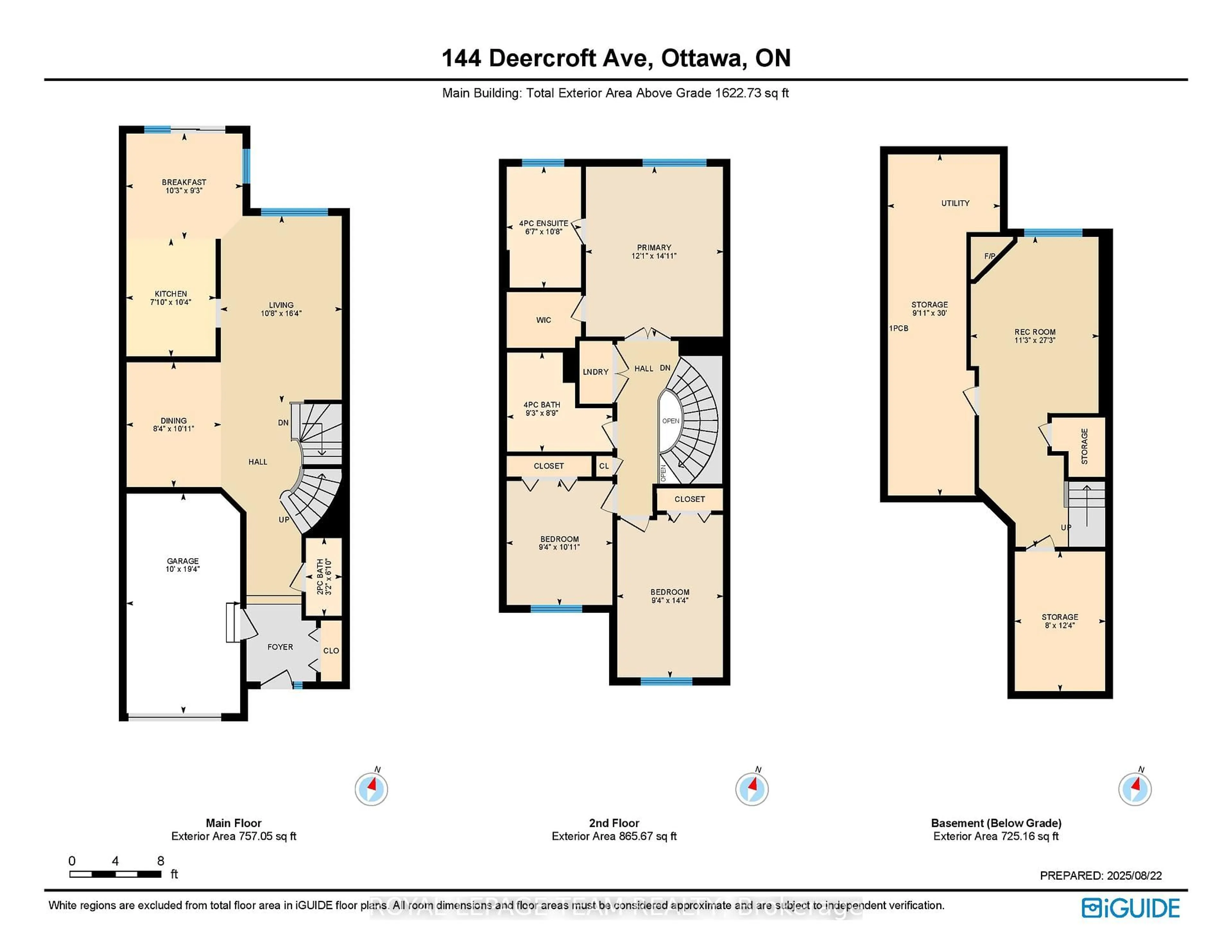 Floor plan for 144 Deercroft Ave, Ottawa Ontario K2J 5H9