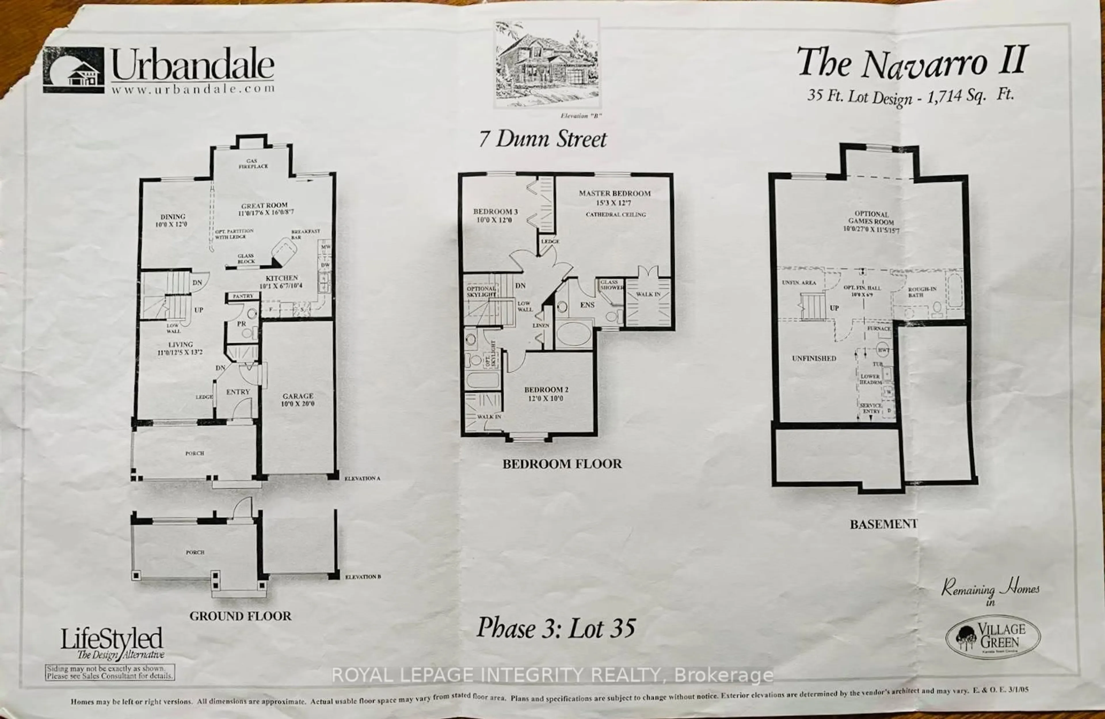 Floor plan for 7 Dunn St, Kanata Ontario K2K 3J8
