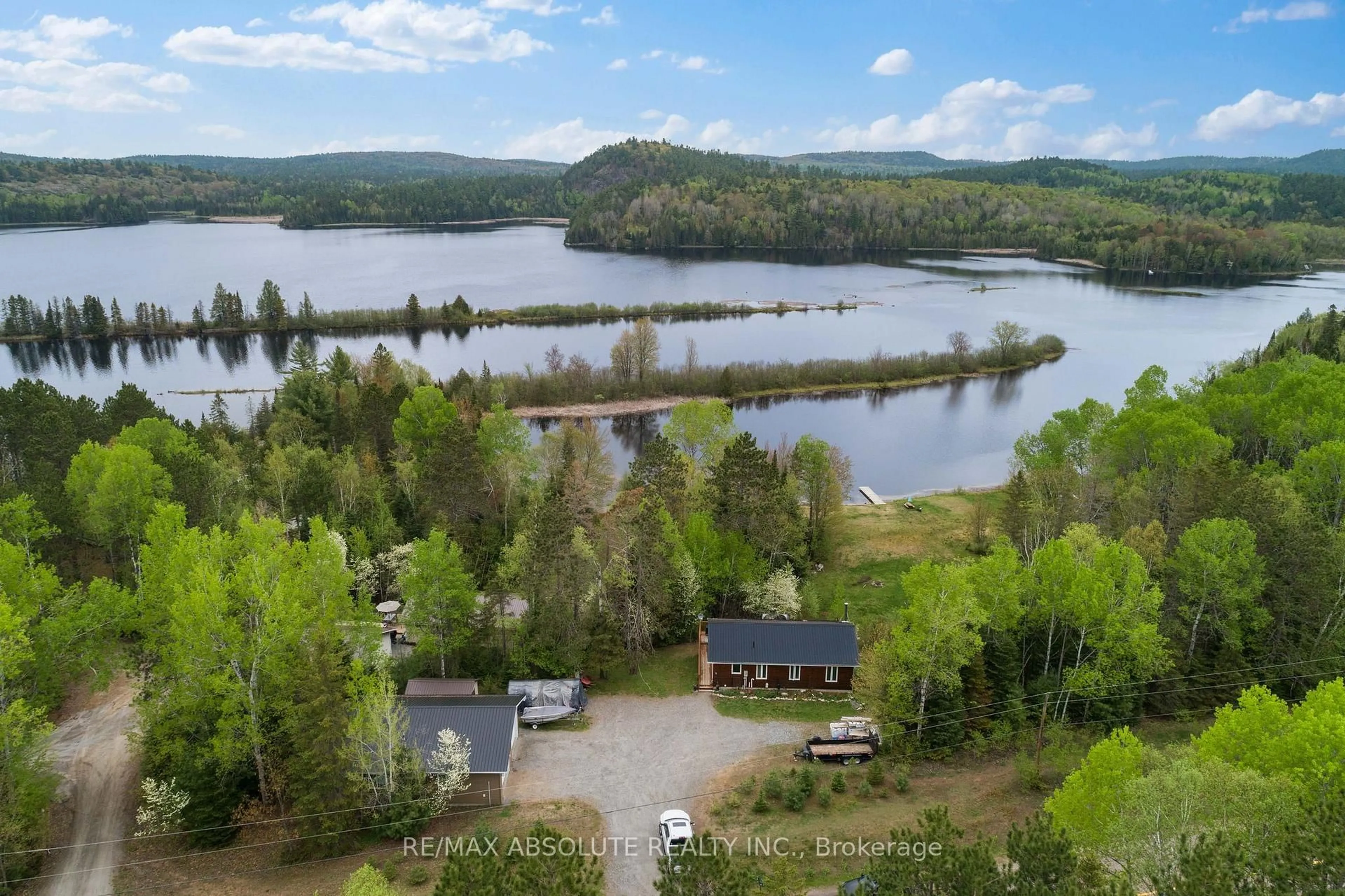 A pic from outside/outdoor area/front of a property/back of a property/a pic from drone, water/lake/river/ocean view for 4666 Matawatchan Rd, Griffith Ontario K0J 2R0