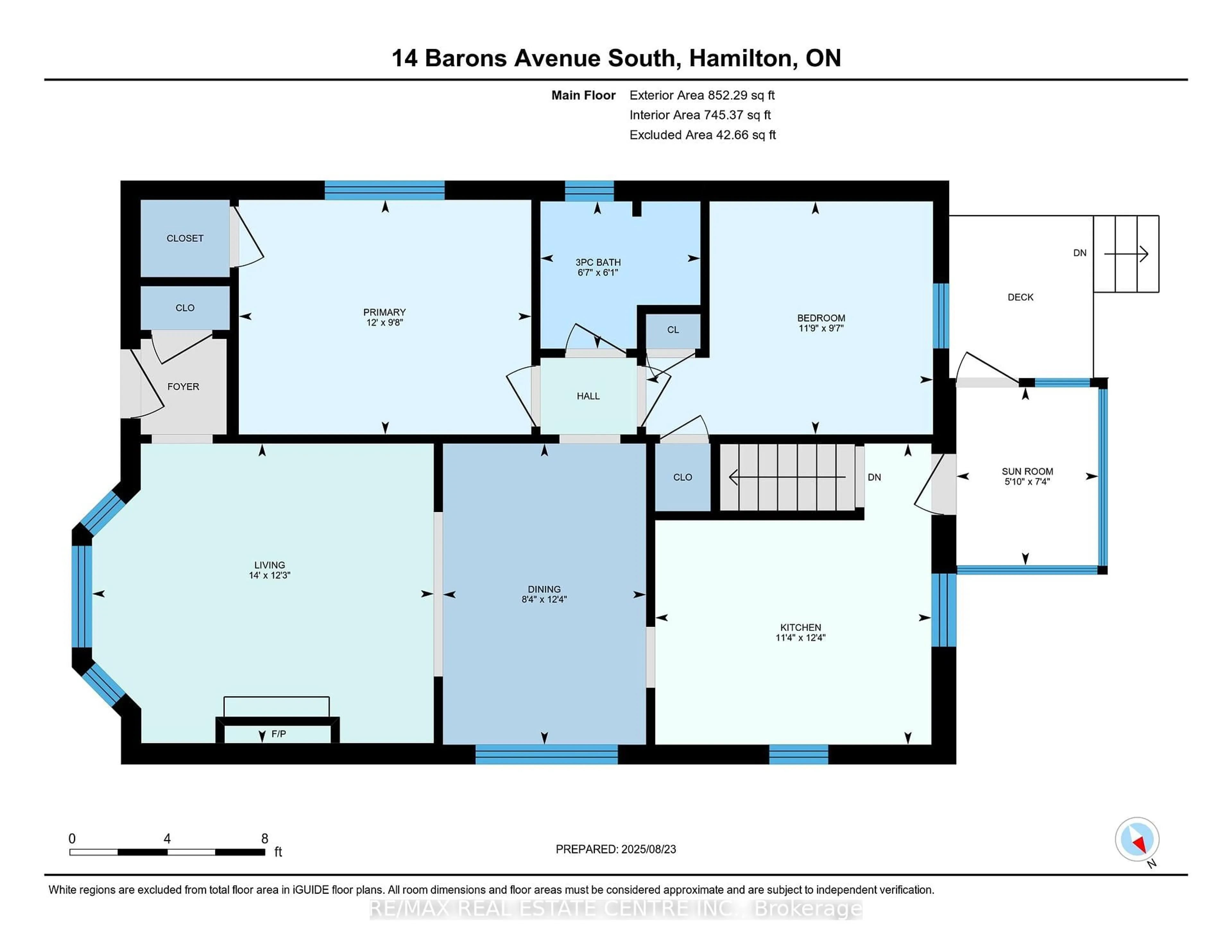 Floor plan for 14 Barons Ave, Hamilton Ontario L8K 2X9