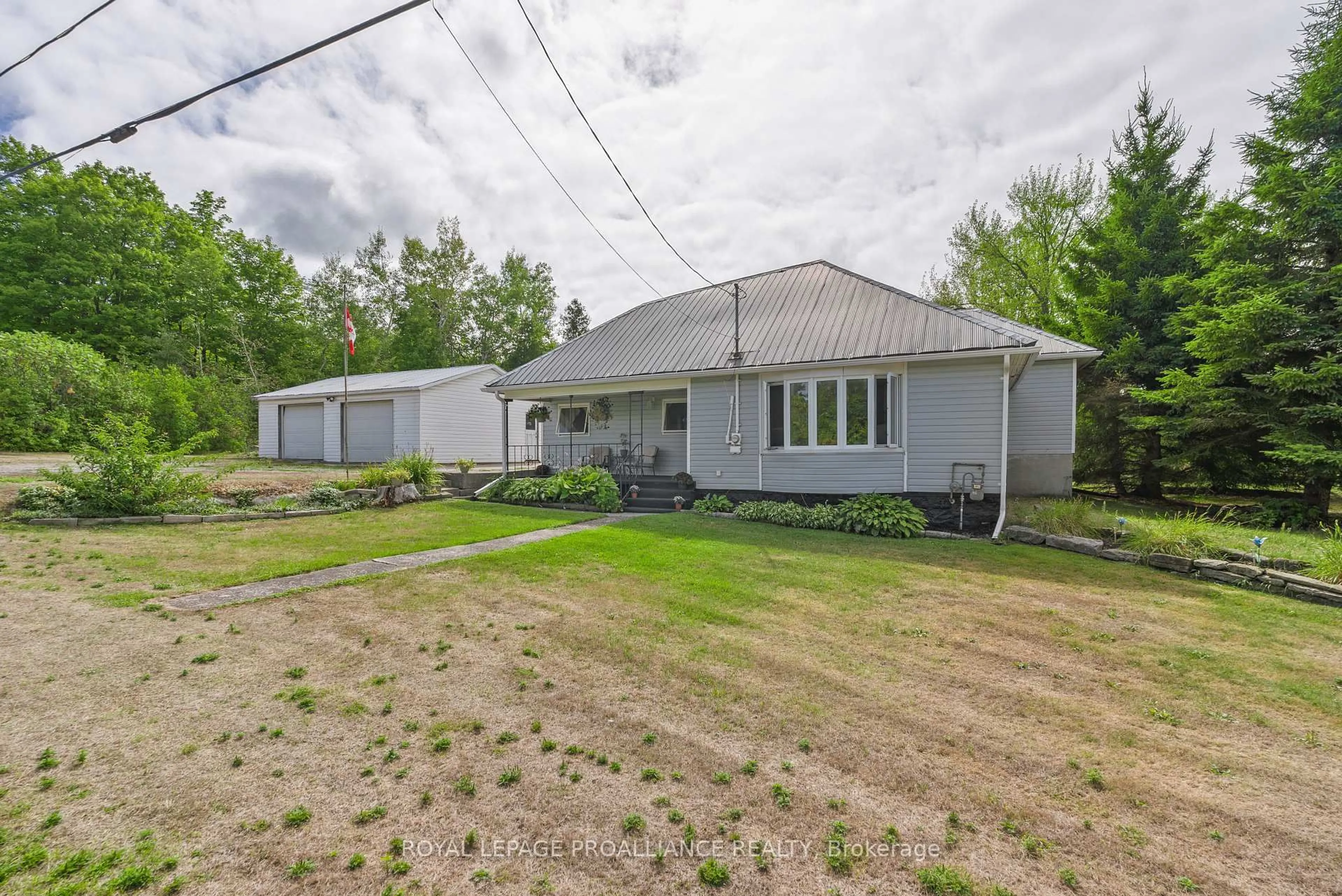 A pic from outside/outdoor area/front of a property/back of a property/a pic from drone, street for 194 Crookston Rd, Madoc Ontario K0K 2K0