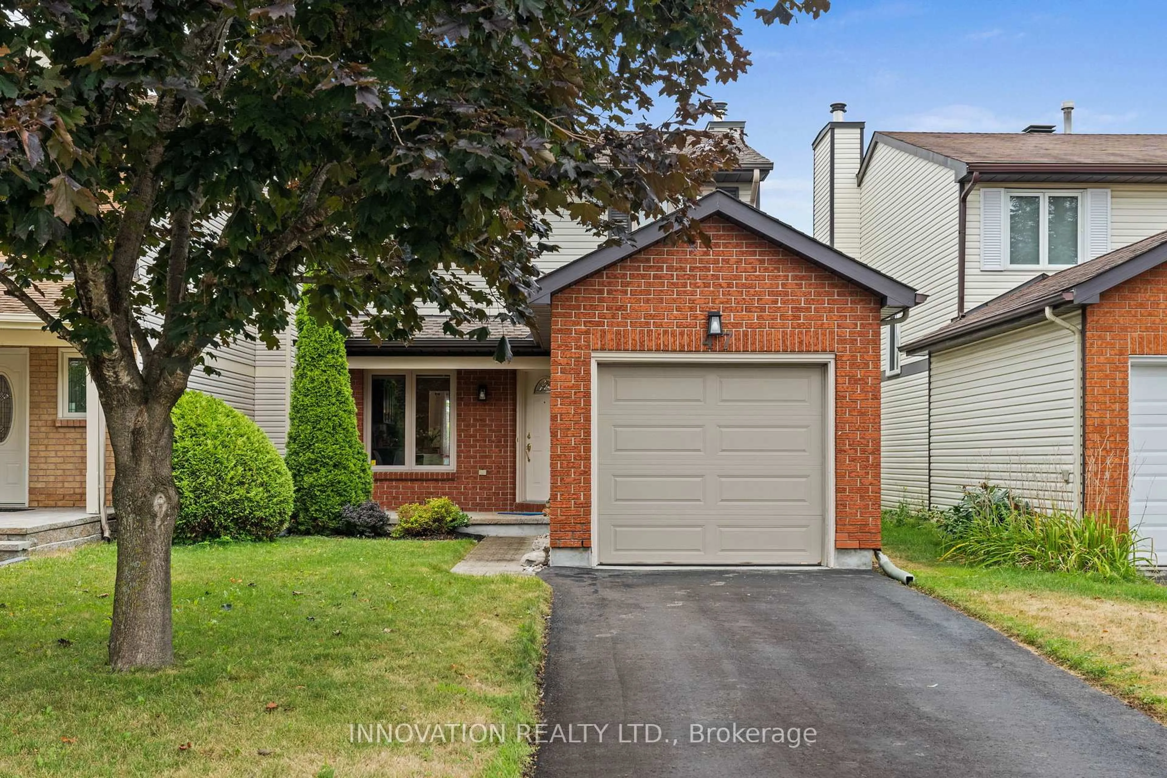 Home with brick exterior material, street for 47 Saddle Cres, Ottawa Ontario K1G 5L3