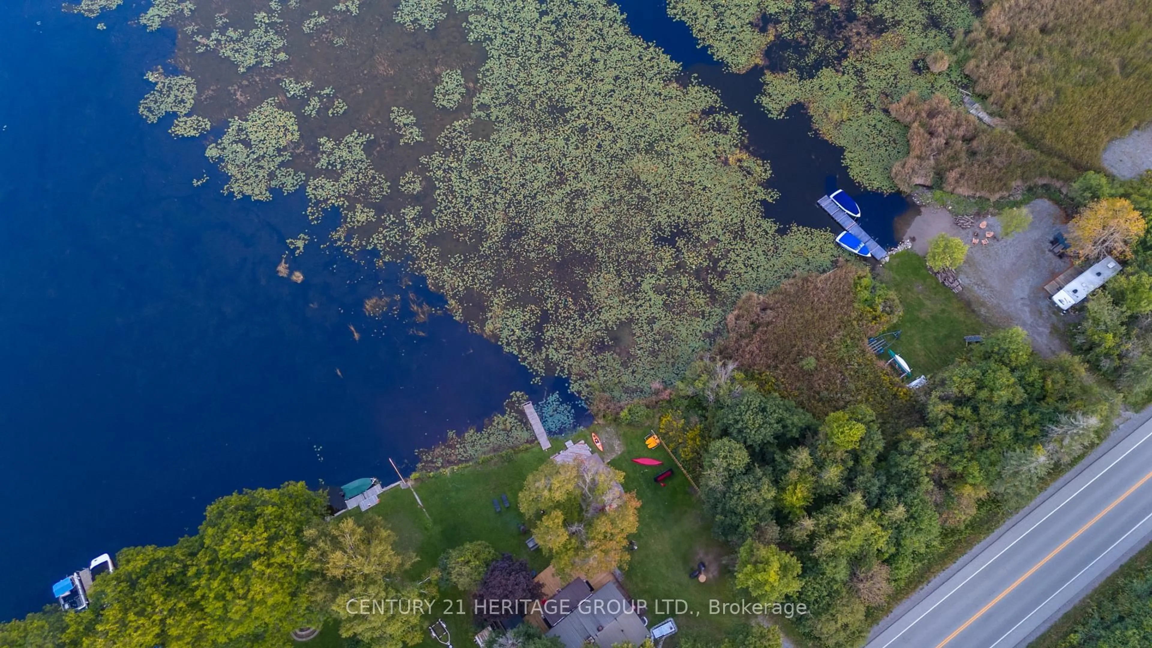 A pic from outside/outdoor area/front of a property/back of a property/a pic from drone, water/lake/river/ocean view for 1980 Pigeon Lake Rd, Kawartha Lakes Ontario K9V 4R5