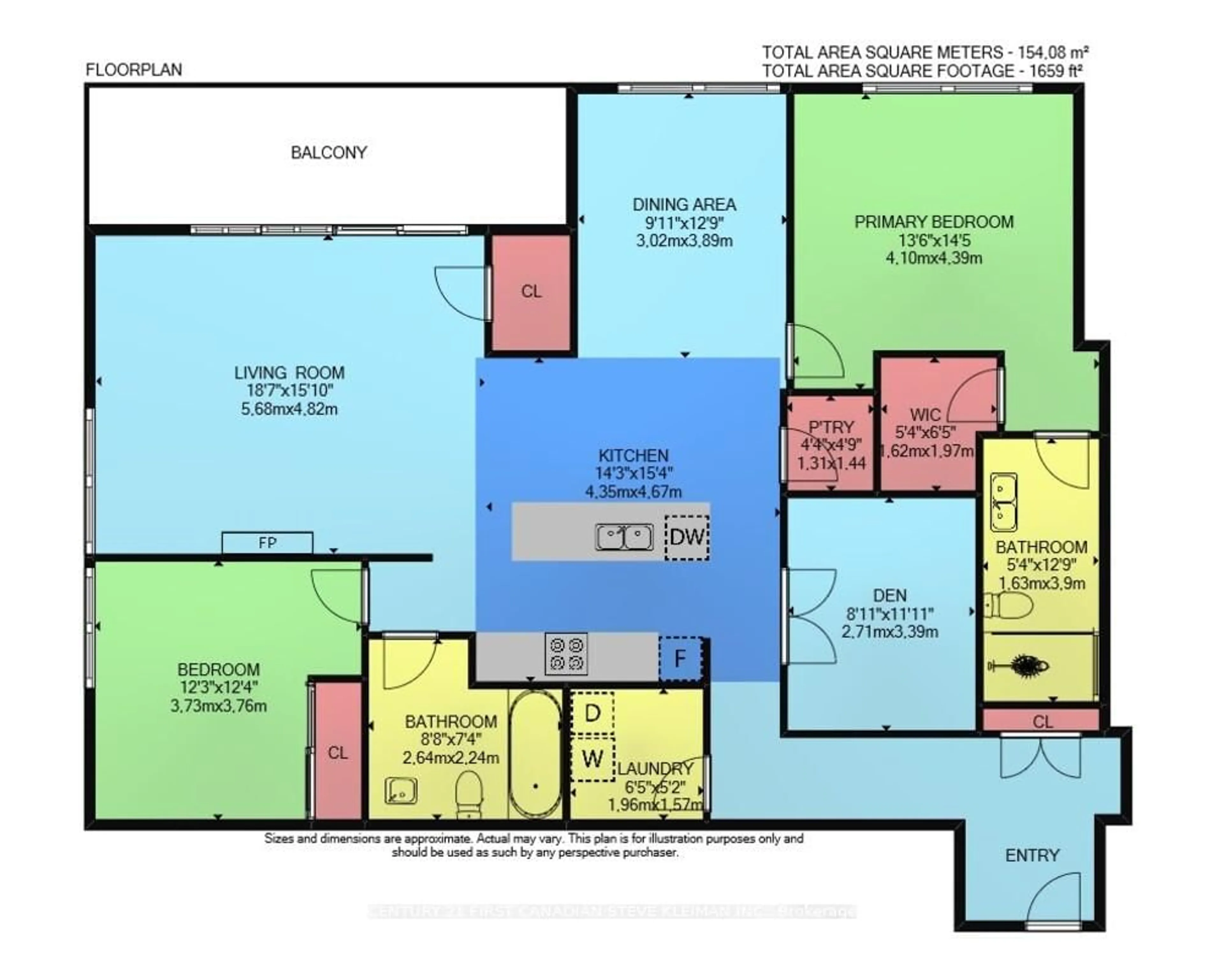 Floor plan for 505 Talbot St #1909, London East Ontario N6A 2S6