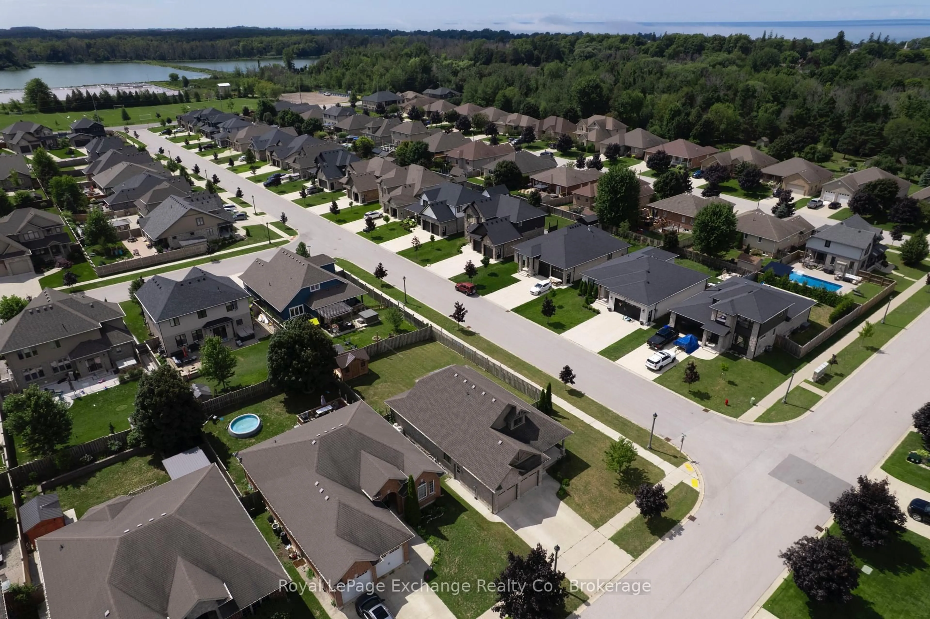 A pic from outside/outdoor area/front of a property/back of a property/a pic from drone, street for 310 Wieck Blvd, Kincardine Ontario N2Z 0A7