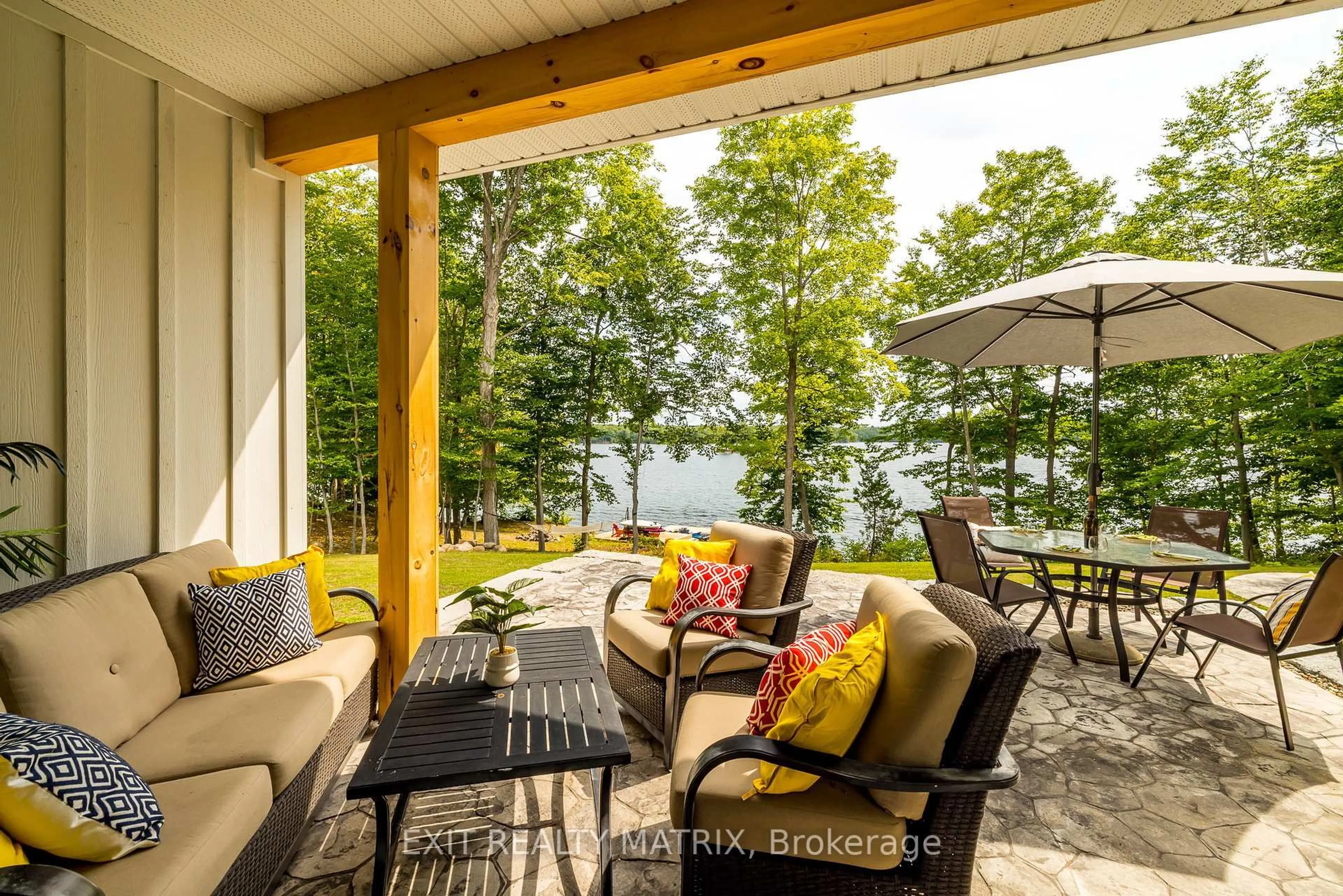 Patio, water/lake/river/ocean view for 26 Whiskey Point Lane, Godfrey Ontario K0H 1T0