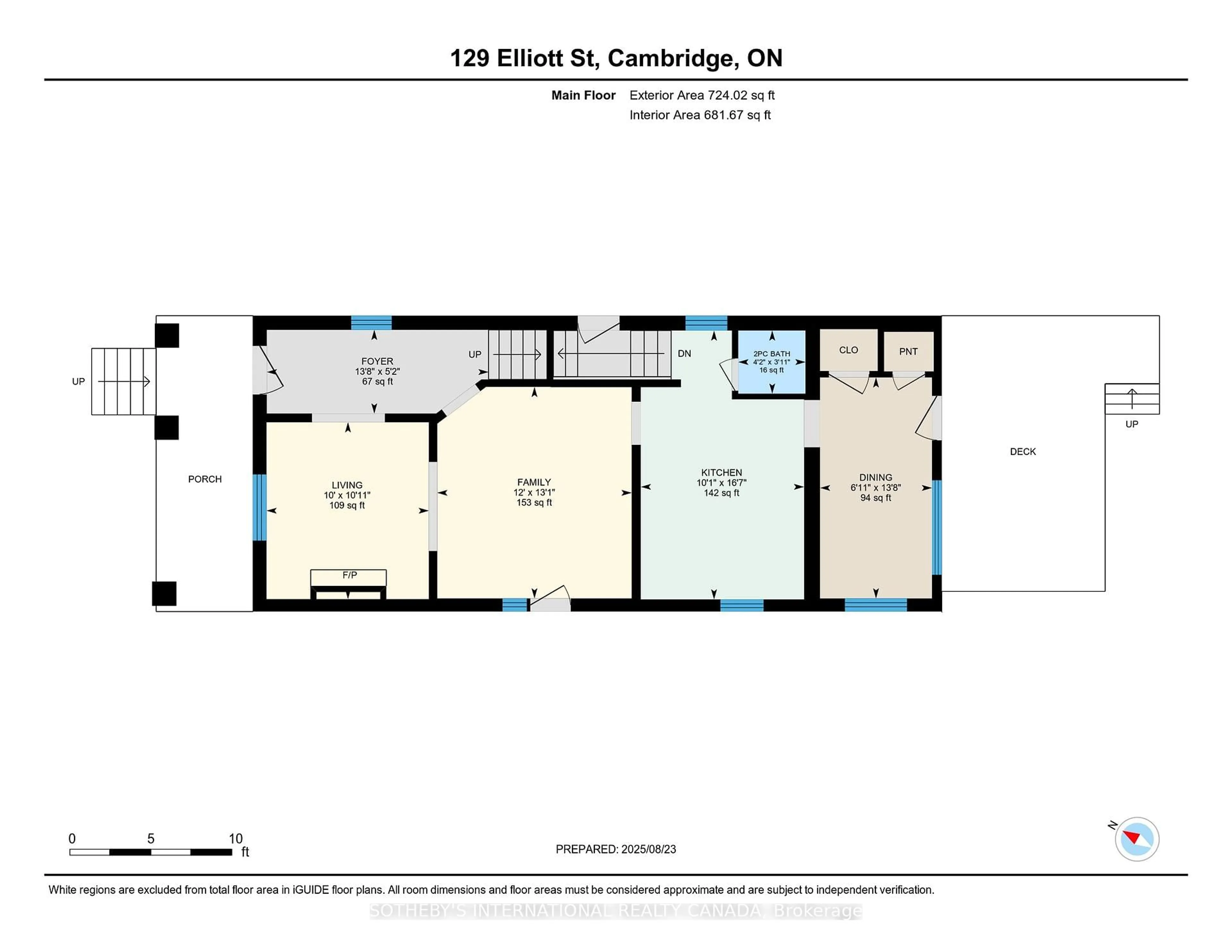Floor plan for 129 Elliott St, Cambridge Ontario N1R 2K1