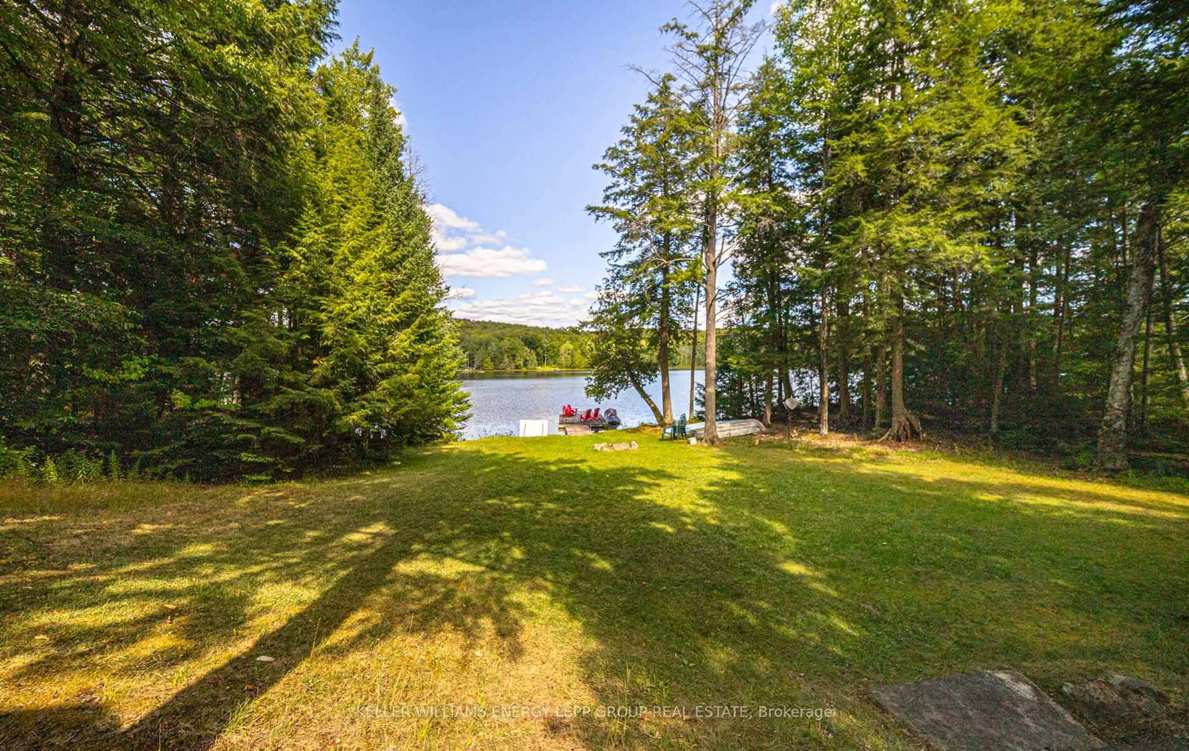 A pic from outside/outdoor area/front of a property/back of a property/a pic from drone, water/lake/river/ocean view for 115 Maple Ridge Lane, Coe Hill Ontario K0L 1P0