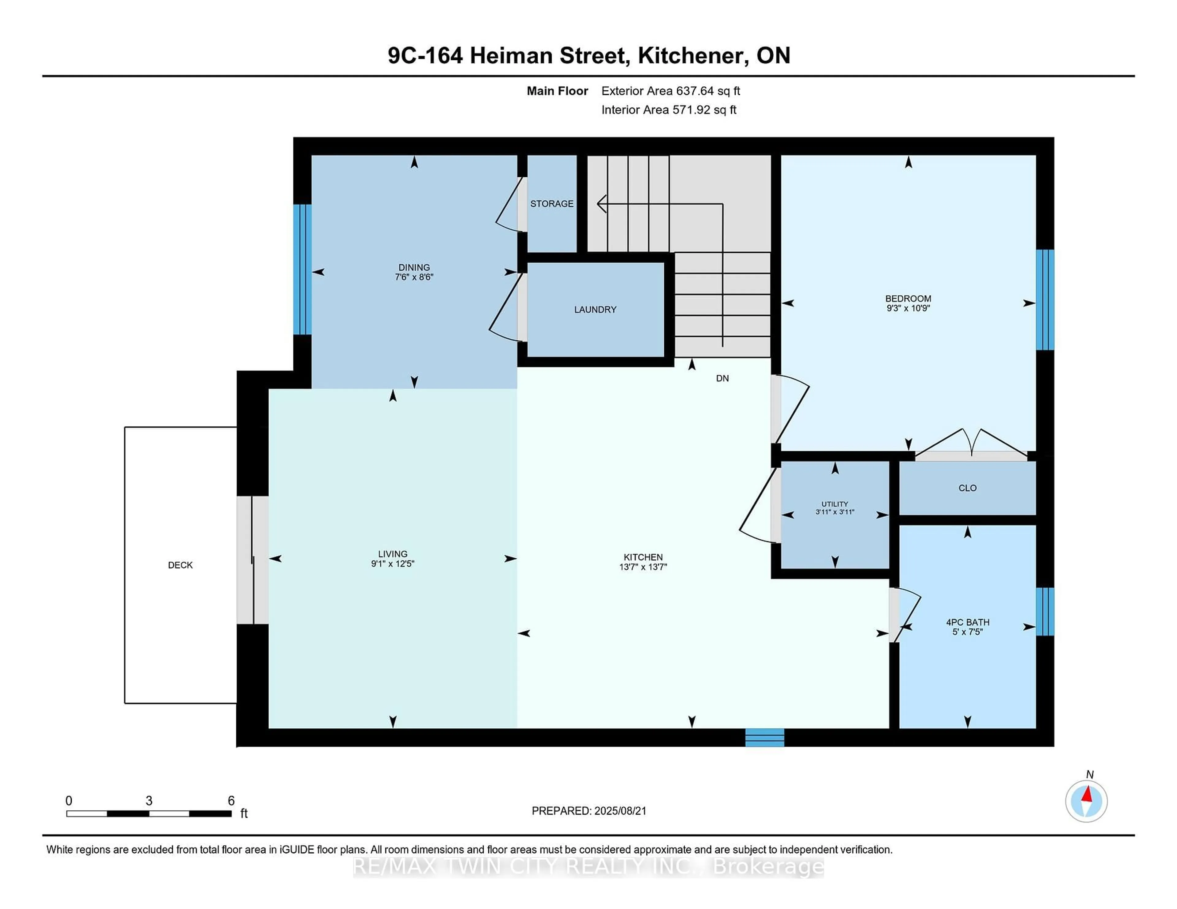 Floor plan for 164 Heiman St #9C, Kitchener Ontario N2M 0B8