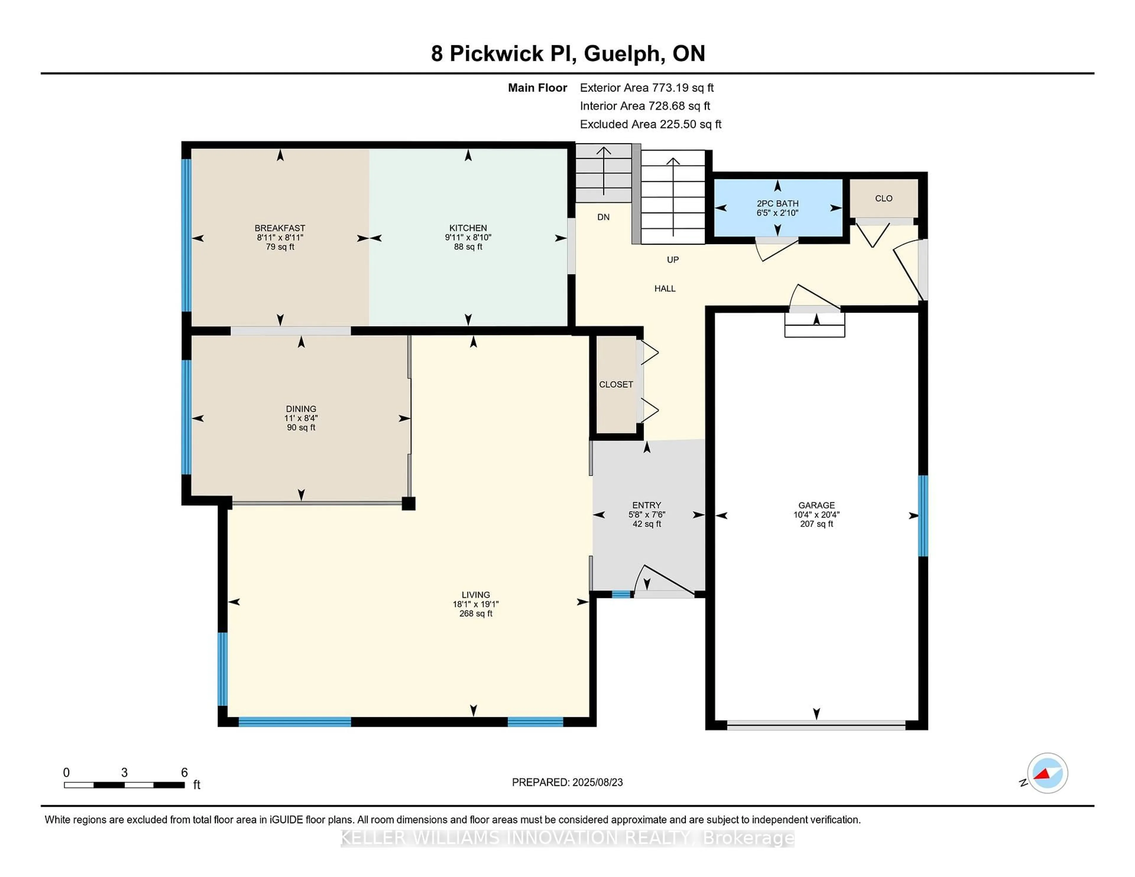 Floor plan for 8 Pickwick Pl, Guelph Ontario N1H 7V8