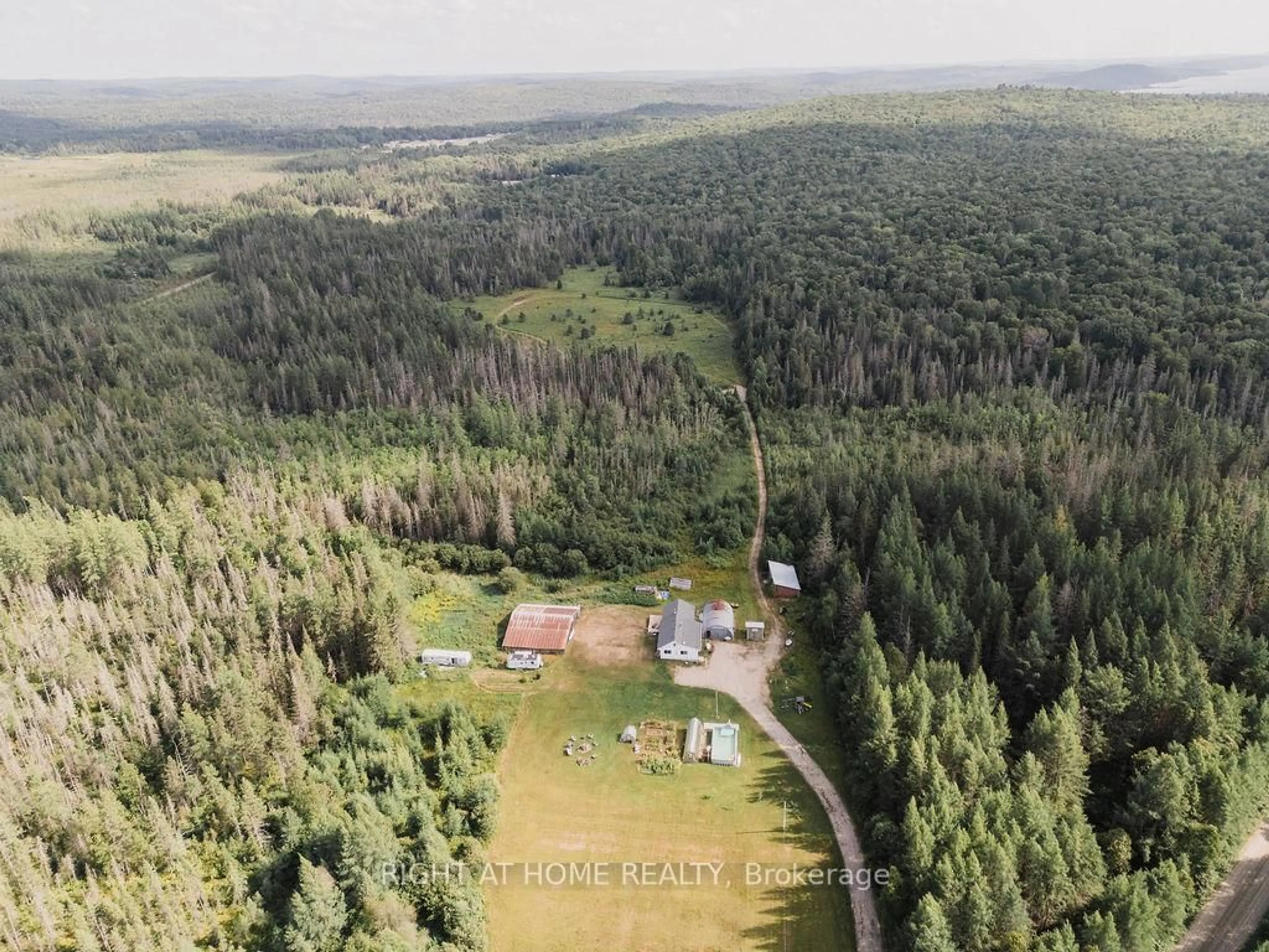 A pic from outside/outdoor area/front of a property/back of a property/a pic from drone, forest/trees view for 47 Peacock Rd, Strong Ontario P0A 1Z0