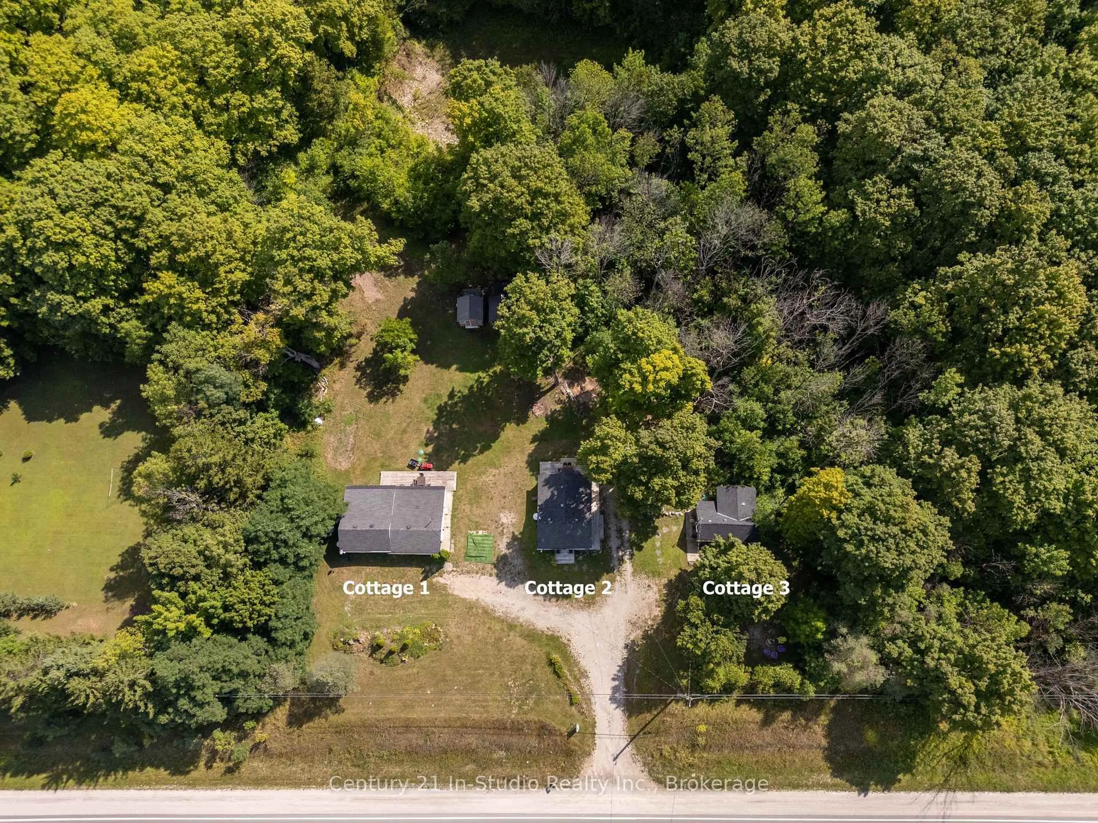 A pic from outside/outdoor area/front of a property/back of a property/a pic from drone, forest/trees view for 019185 6 Highway, Georgian Bluffs Ontario N0H 2T0