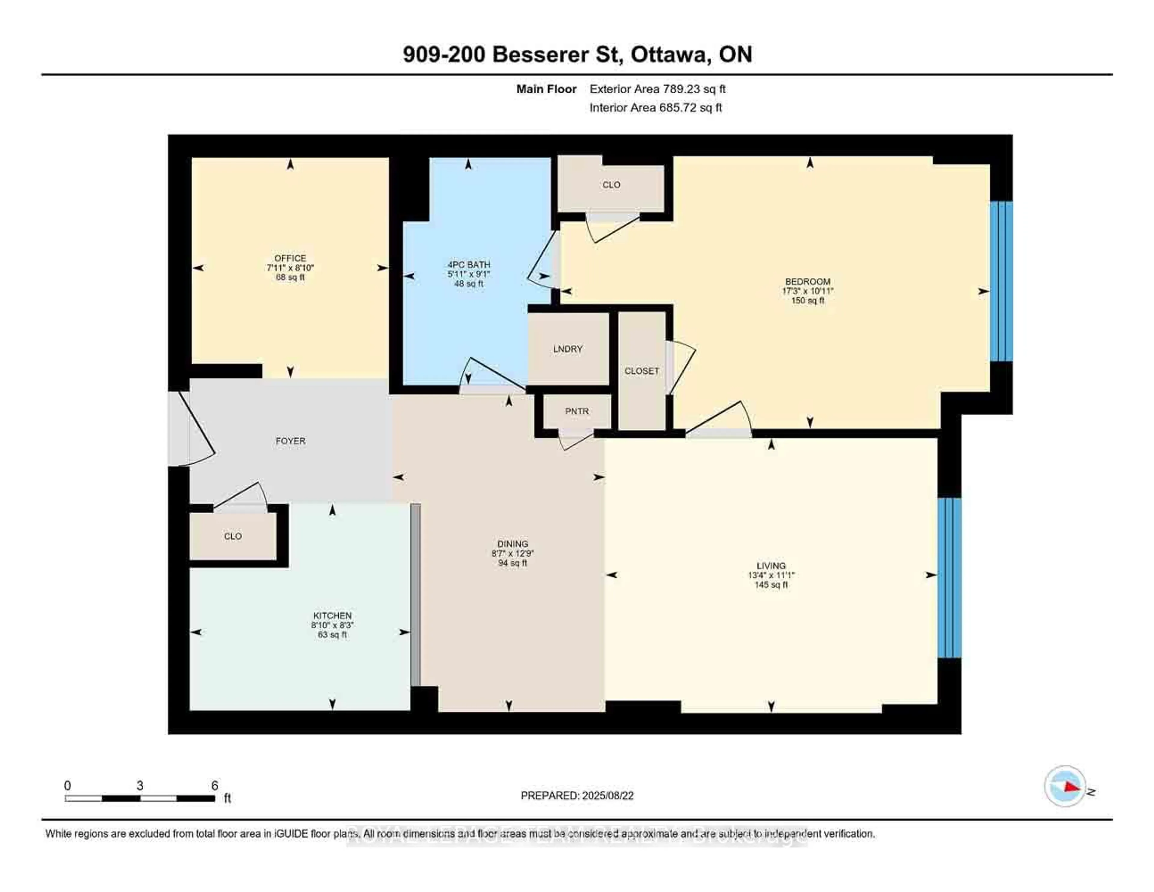 Floor plan for 200 BESSERER St #909, Ottawa Ontario K1N 0A7