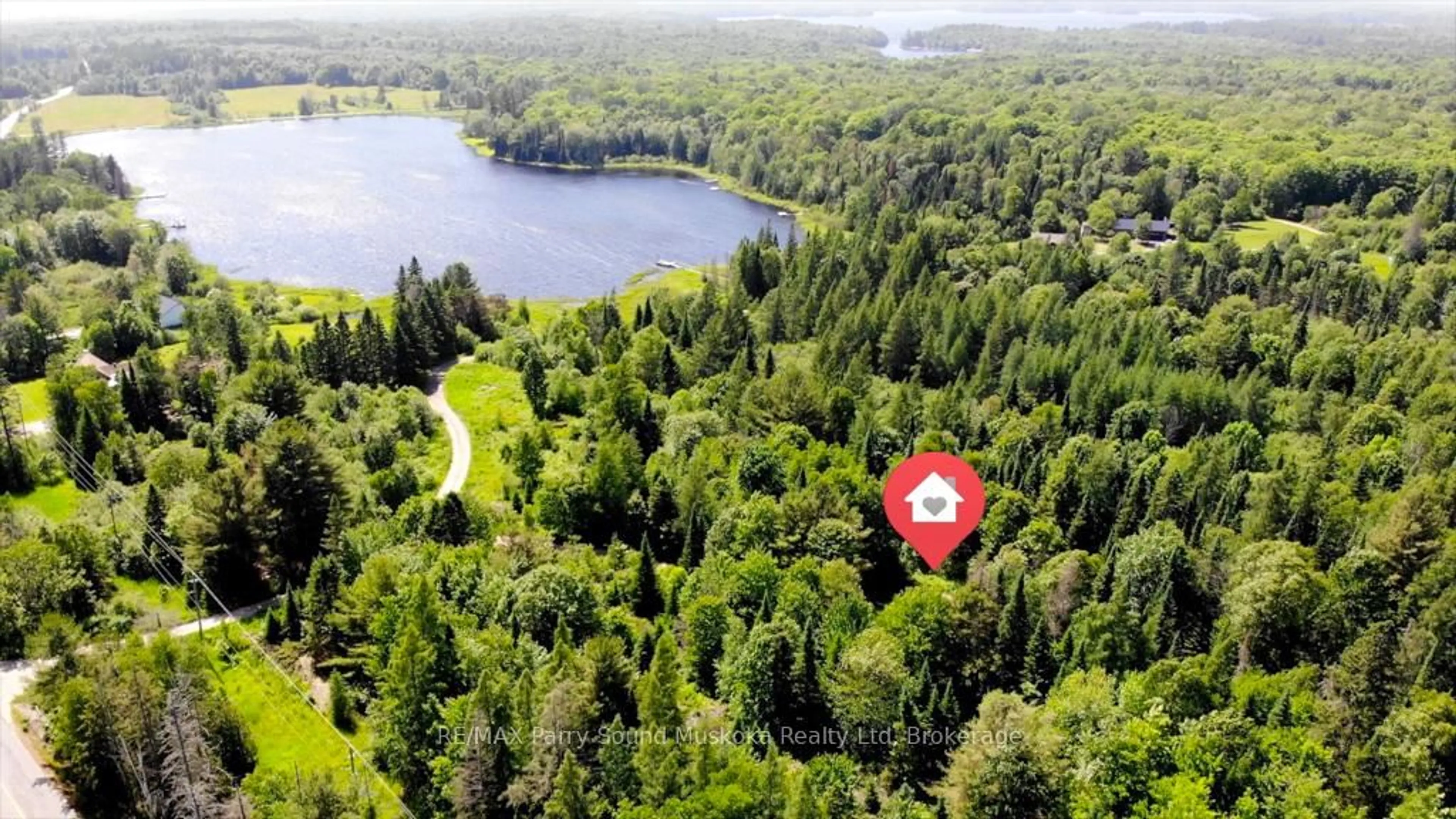 A pic from outside/outdoor area/front of a property/back of a property/a pic from drone, forest/trees view for 17 Ainslie Lake Rd, Whitestone Ontario P0A 1G0
