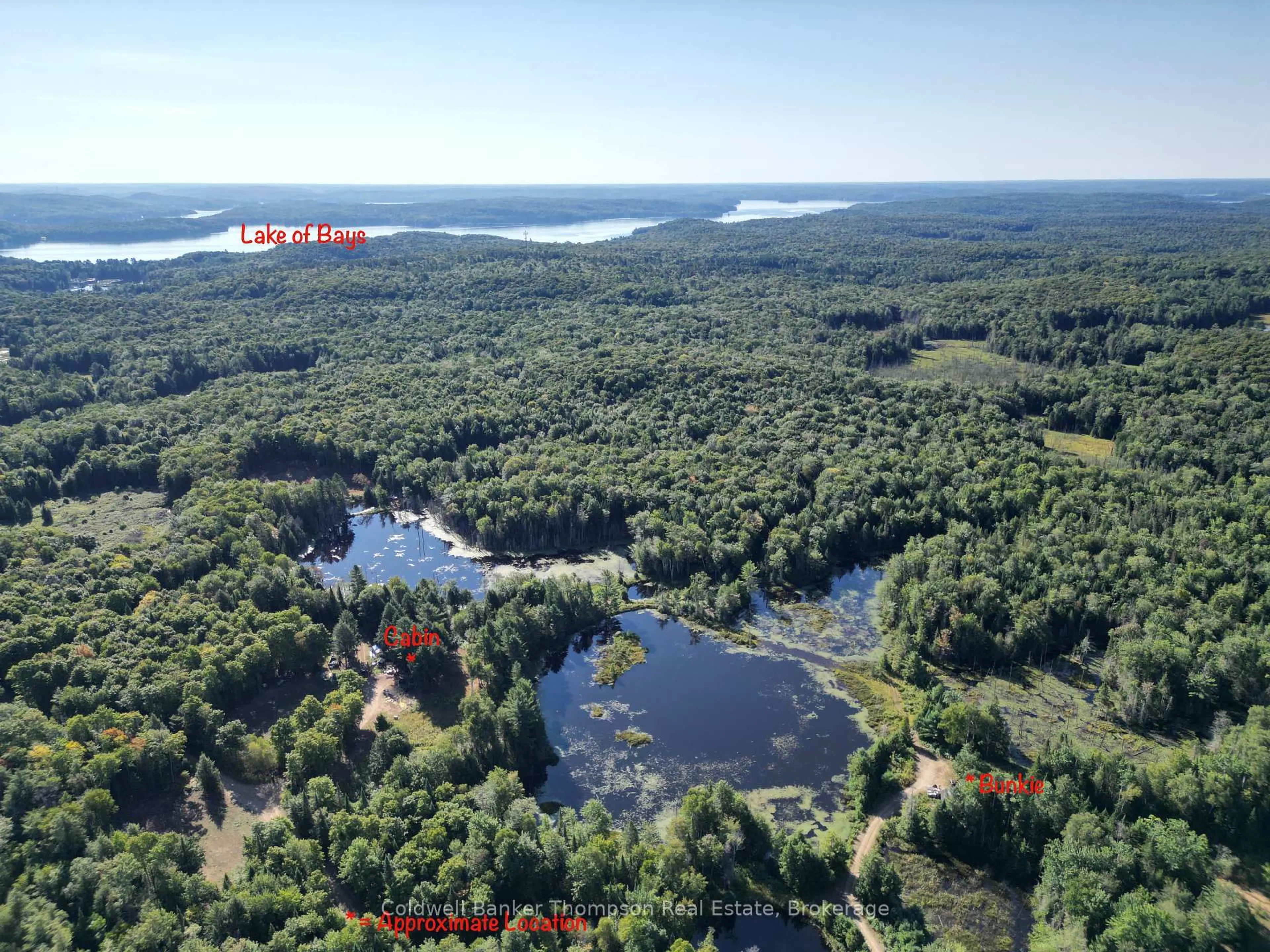 A pic from outside/outdoor area/front of a property/back of a property/a pic from drone, water/lake/river/ocean view for LOT 31-32 CON 10 BRUNEL, Huntsville Ontario N0N 0N0