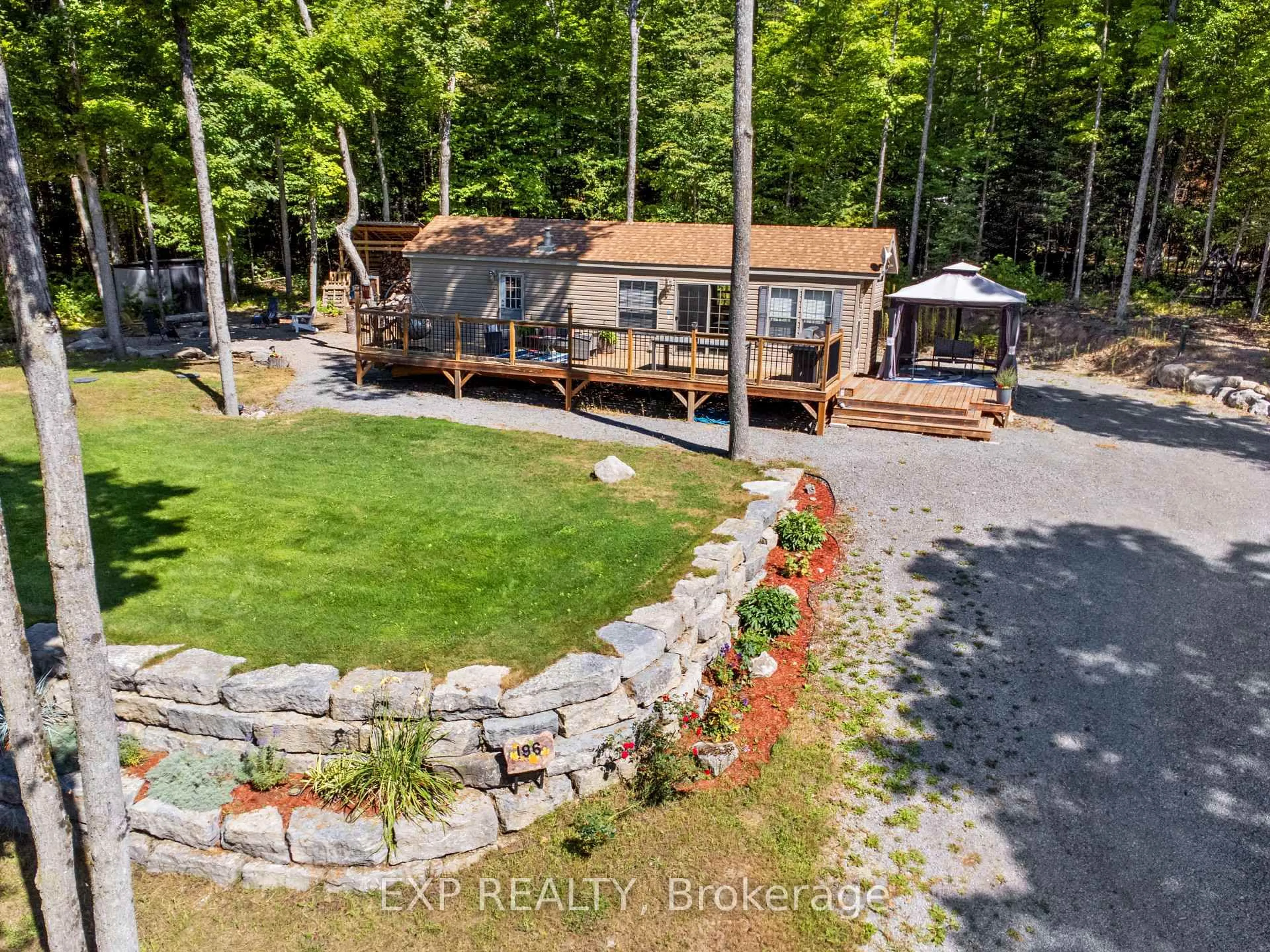 A pic from outside/outdoor area/front of a property/back of a property/a pic from drone, water/lake/river/ocean view for 196 Maple Grove Lane, Eganville Ontario K0J 1T0