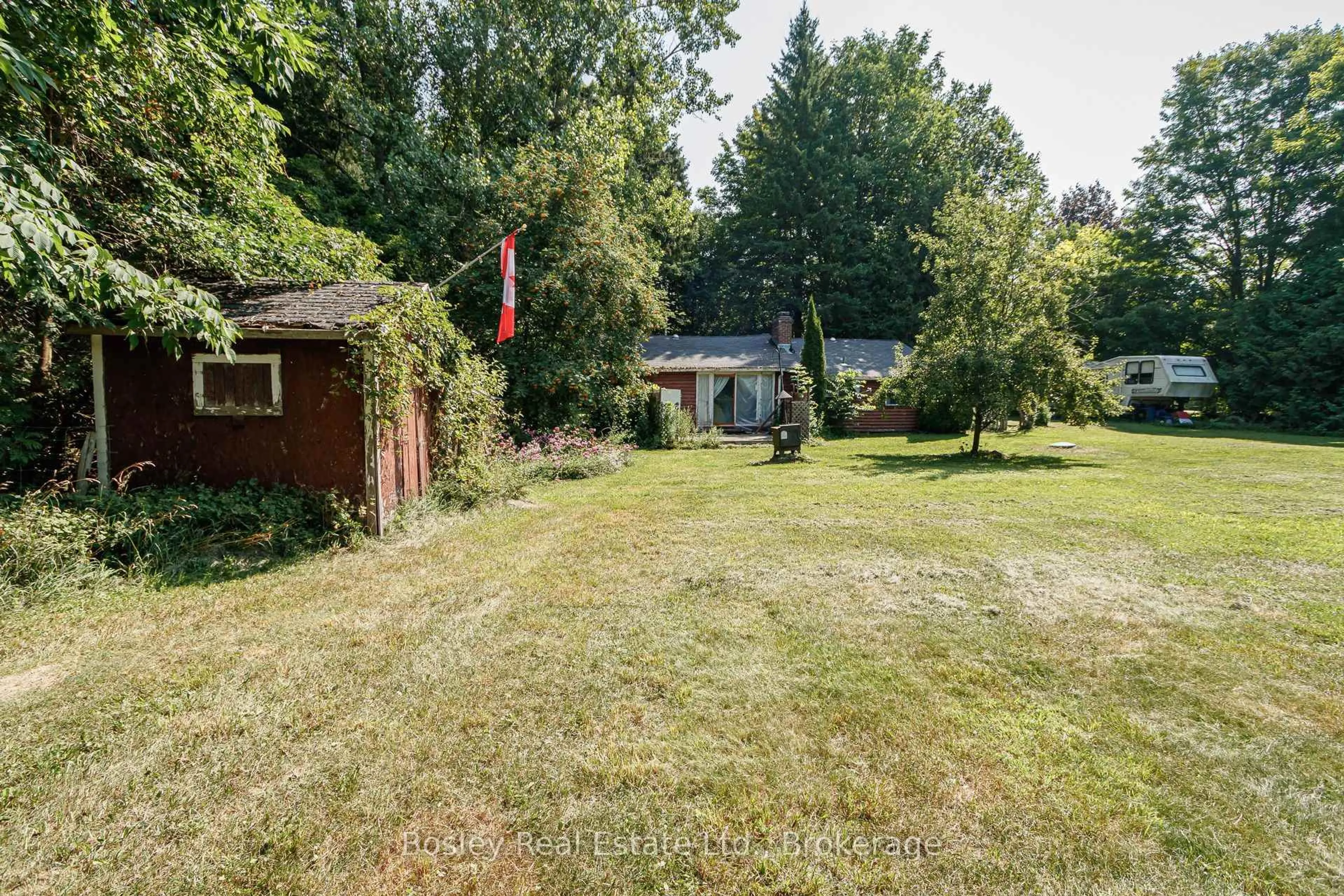 A pic from outside/outdoor area/front of a property/back of a property/a pic from drone, forest/trees view for 194588 Grey Road 13, Grey Highlands Ontario N0C 1E0