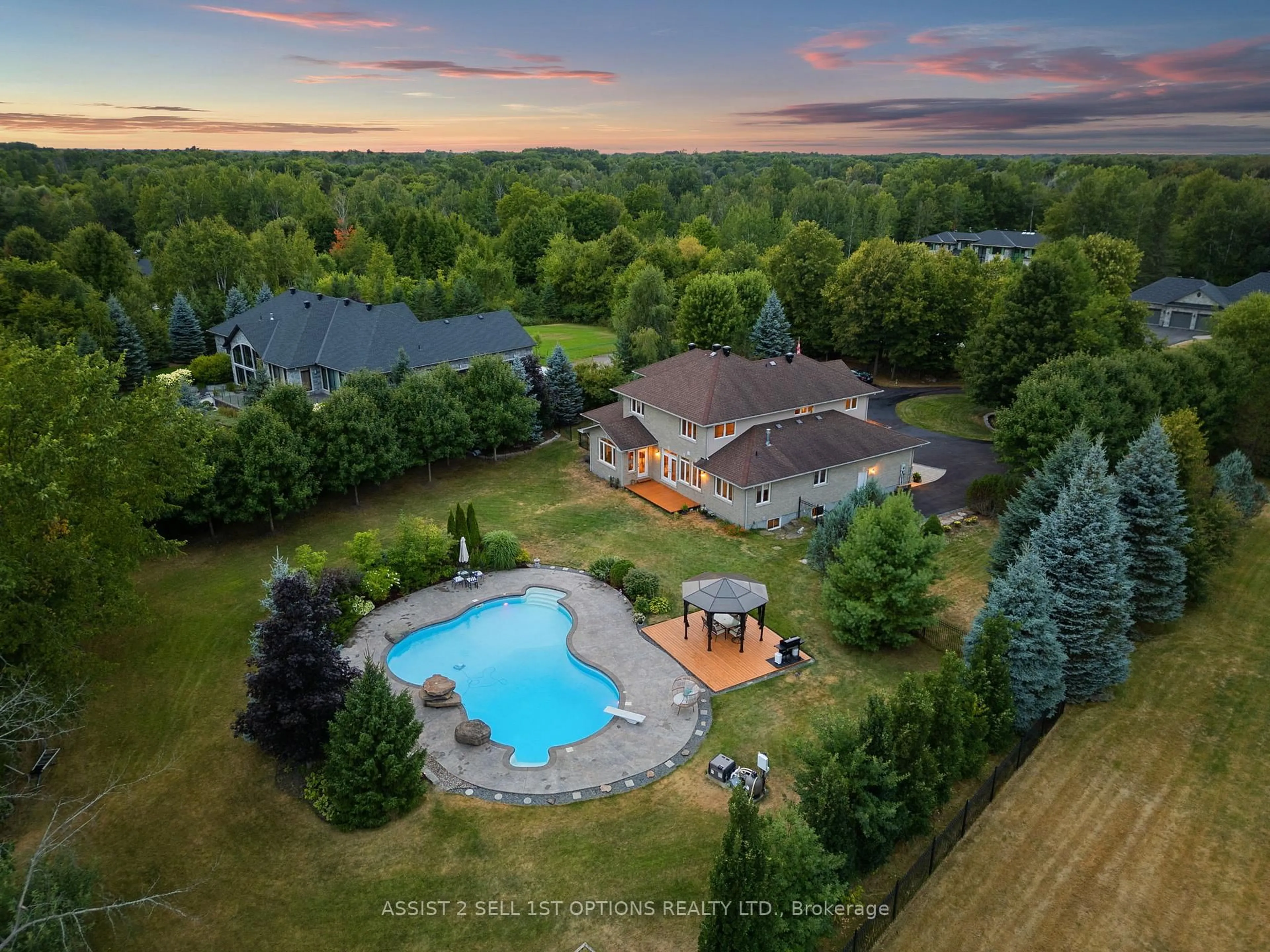 A pic from outside/outdoor area/front of a property/back of a property/a pic from drone, water/lake/river/ocean view for 6370 Deer Valley Cres, Ottawa Ontario K4P 0A9