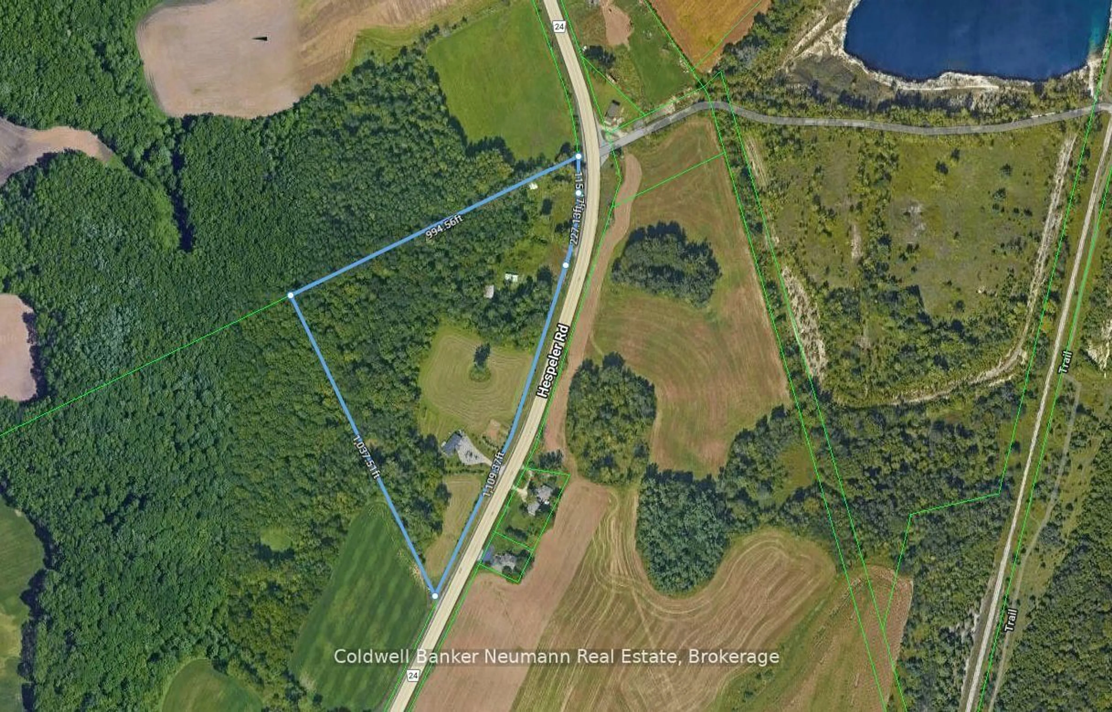 A pic from outside/outdoor area/front of a property/back of a property/a pic from drone, water/lake/river/ocean view for 2540 Hespeler Rd, Cambridge Ontario N3C 2V3