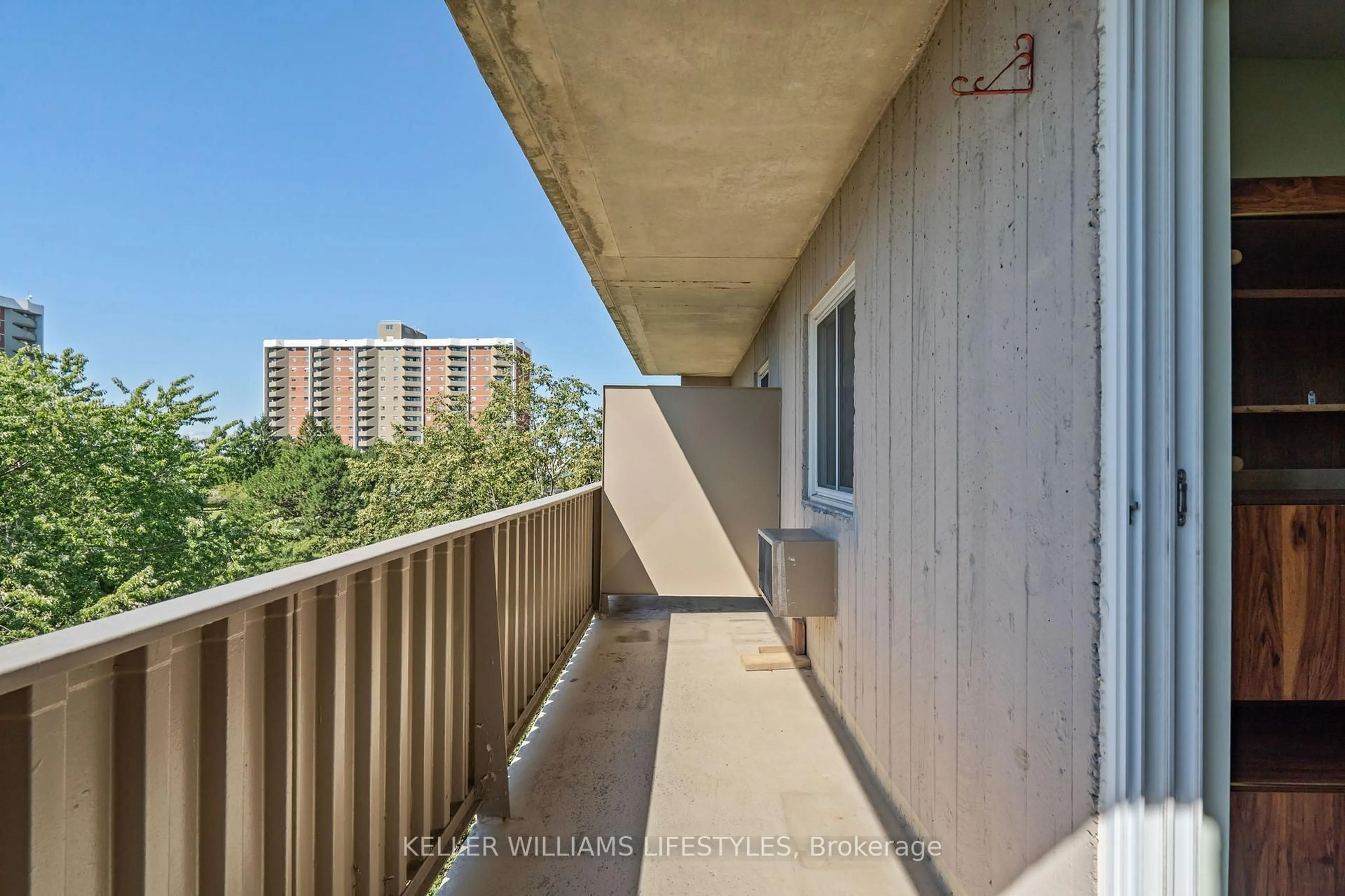 Balcony in the apartment, city buildings view from balcony for 1100 Jalna Blvd #507, London South Ontario N6E 2M2