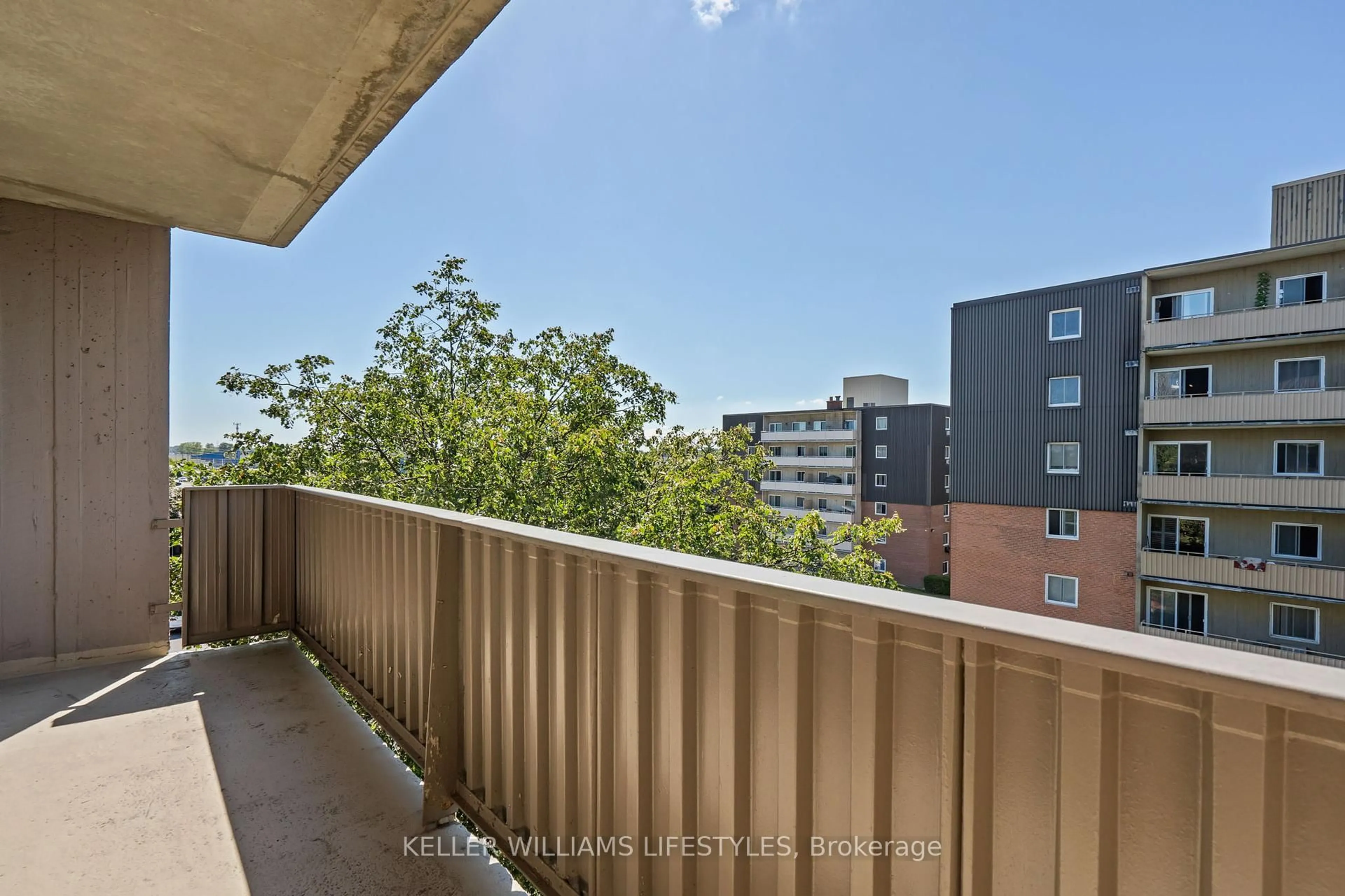 Balcony in the apartment, city buildings view from balcony for 1100 Jalna Blvd #507, London South Ontario N6E 2M2
