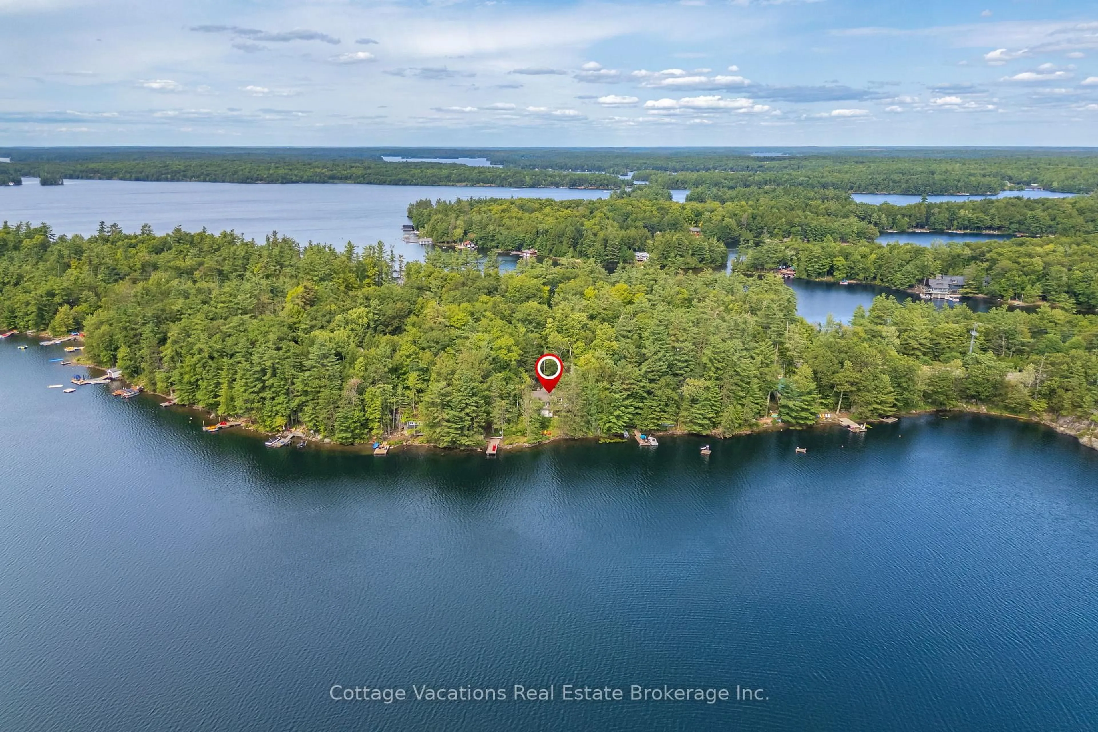 A pic from outside/outdoor area/front of a property/back of a property/a pic from drone, water/lake/river/ocean view for 2795 Hwy. 169 Rd, Muskoka Lakes Ontario P0C 1M0