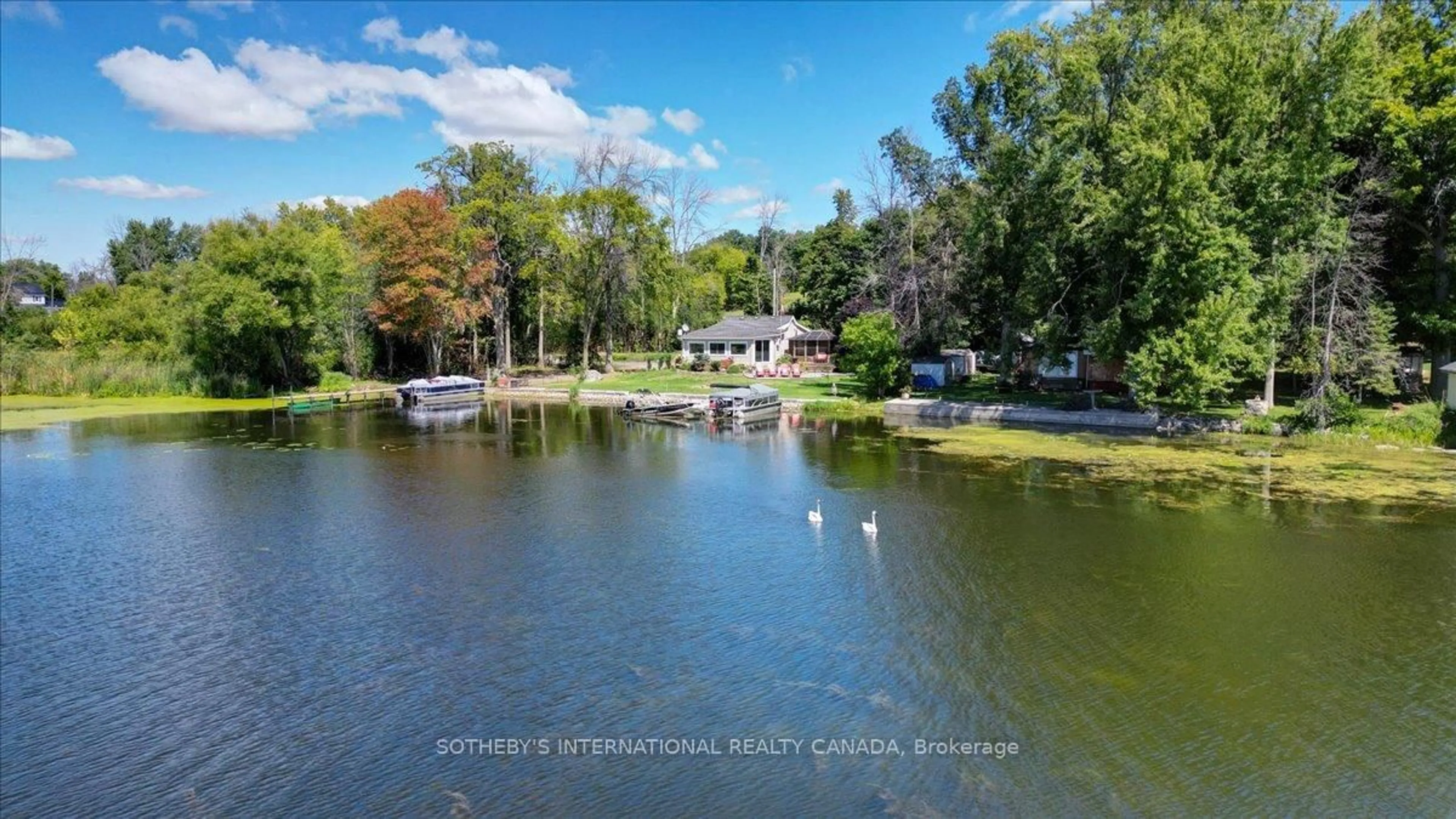 A pic from outside/outdoor area/front of a property/back of a property/a pic from drone, water/lake/river/ocean view for 34 Bradley Bay Rd, Trent Hills Ontario K0L 1L0