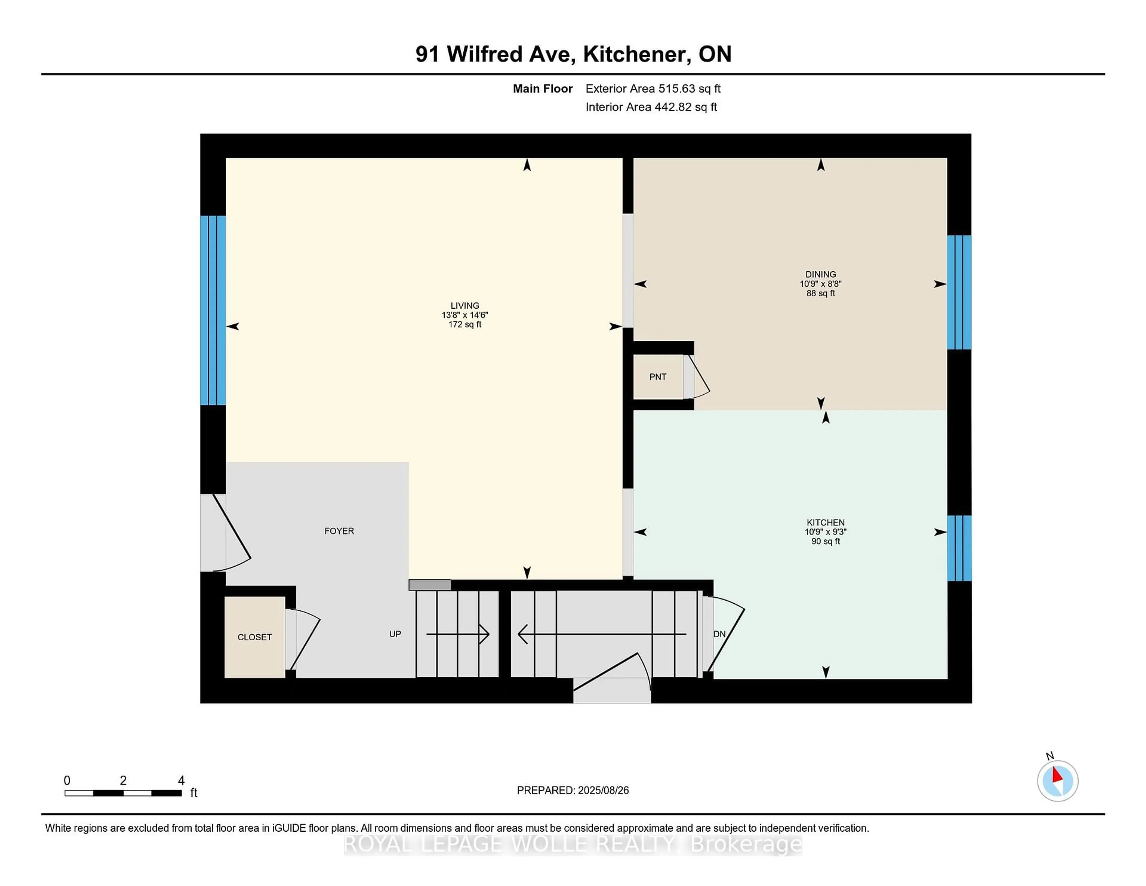 Floor plan for 91 Wilfred Ave, Kitchener Ontario N2A 1W9