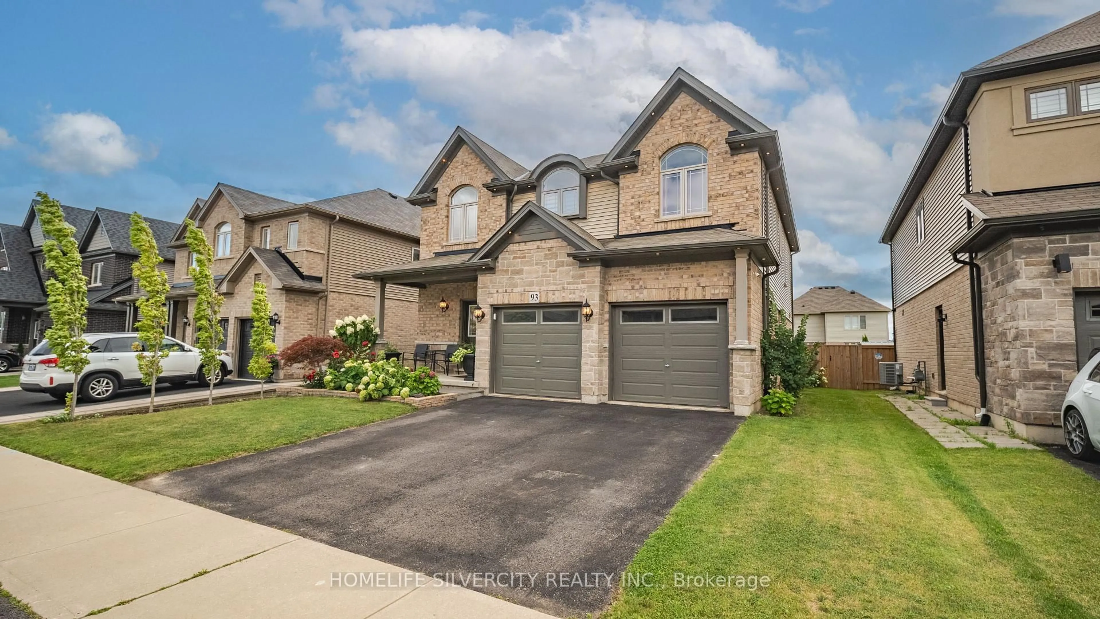 Home with brick exterior material, street for 93 Lorne Card Dr, Brant Ontario N3L 0E7