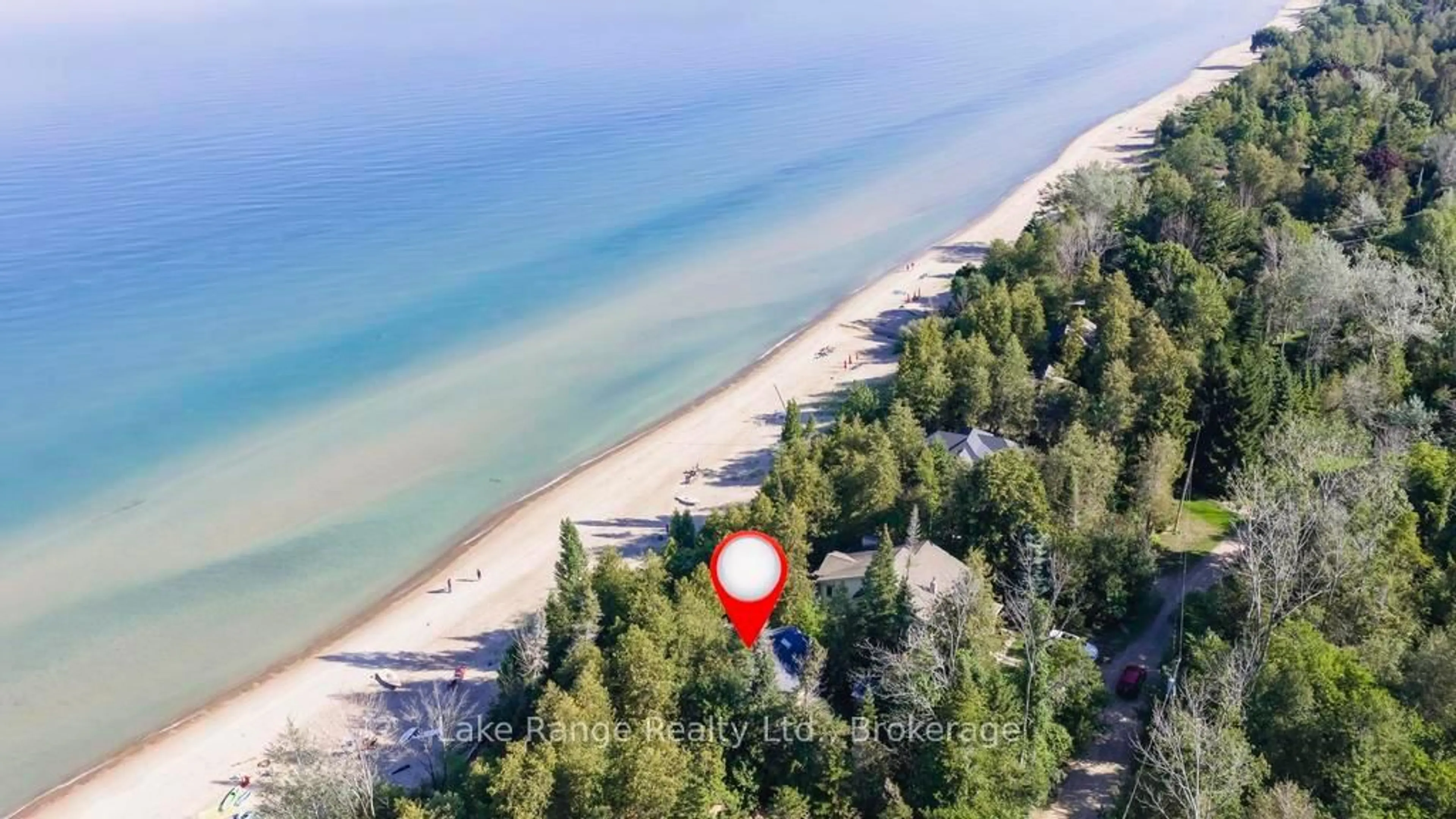 A pic from outside/outdoor area/front of a property/back of a property/a pic from drone, water/lake/river/ocean view for 77 Camerons Lane, Huron-Kinloss Ontario N2Z 0B3