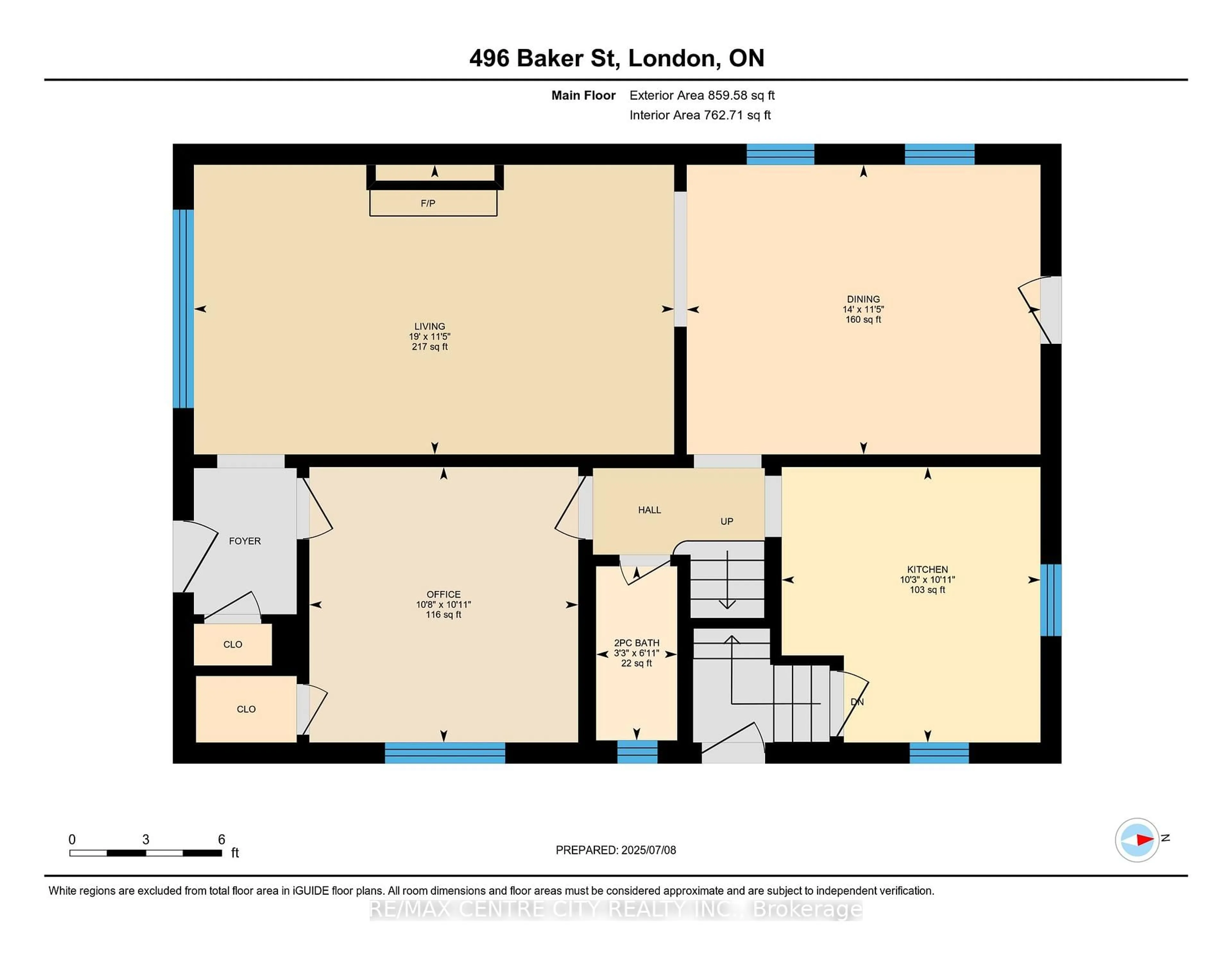 Floor plan for 496 Baker St, London South Ontario N6C 1Y2