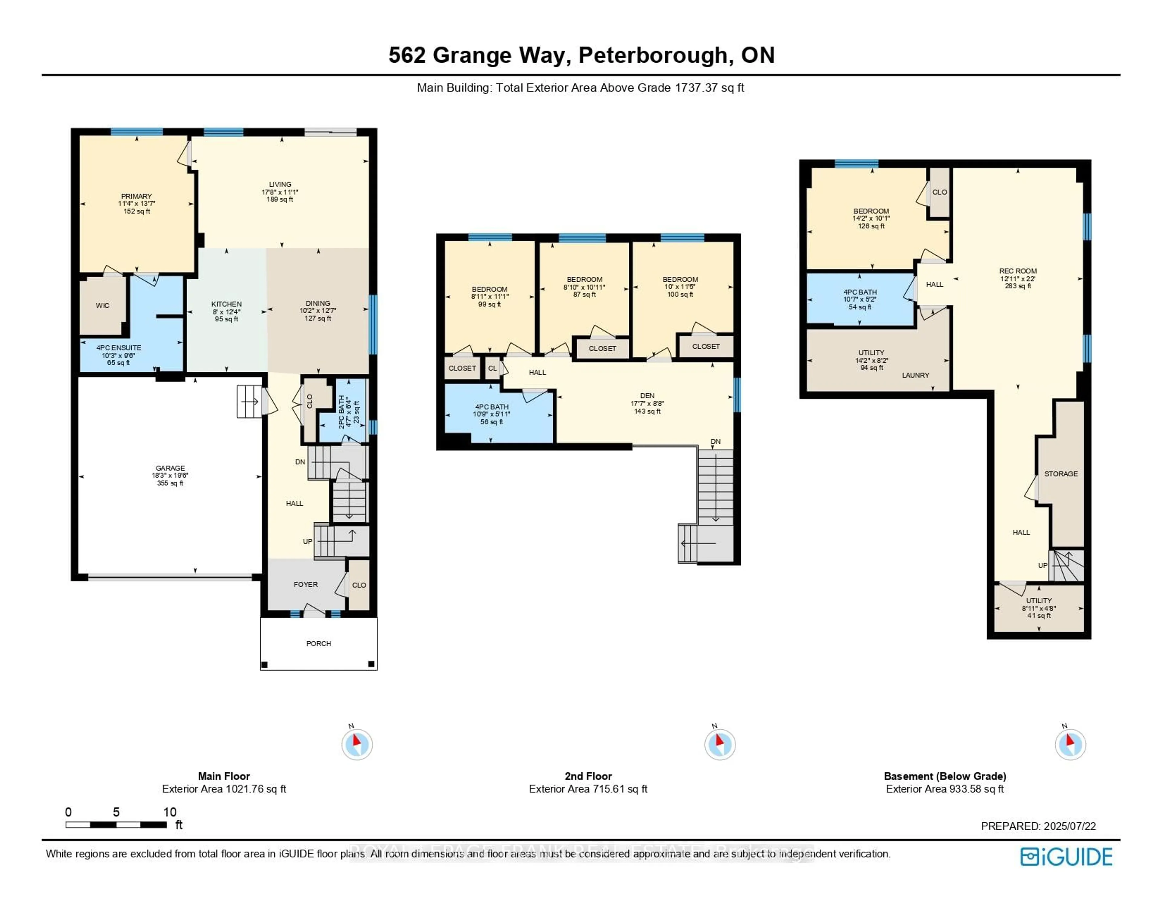 Floor plan for 562 Grange Way, Peterborough North Ontario K9H 0G5