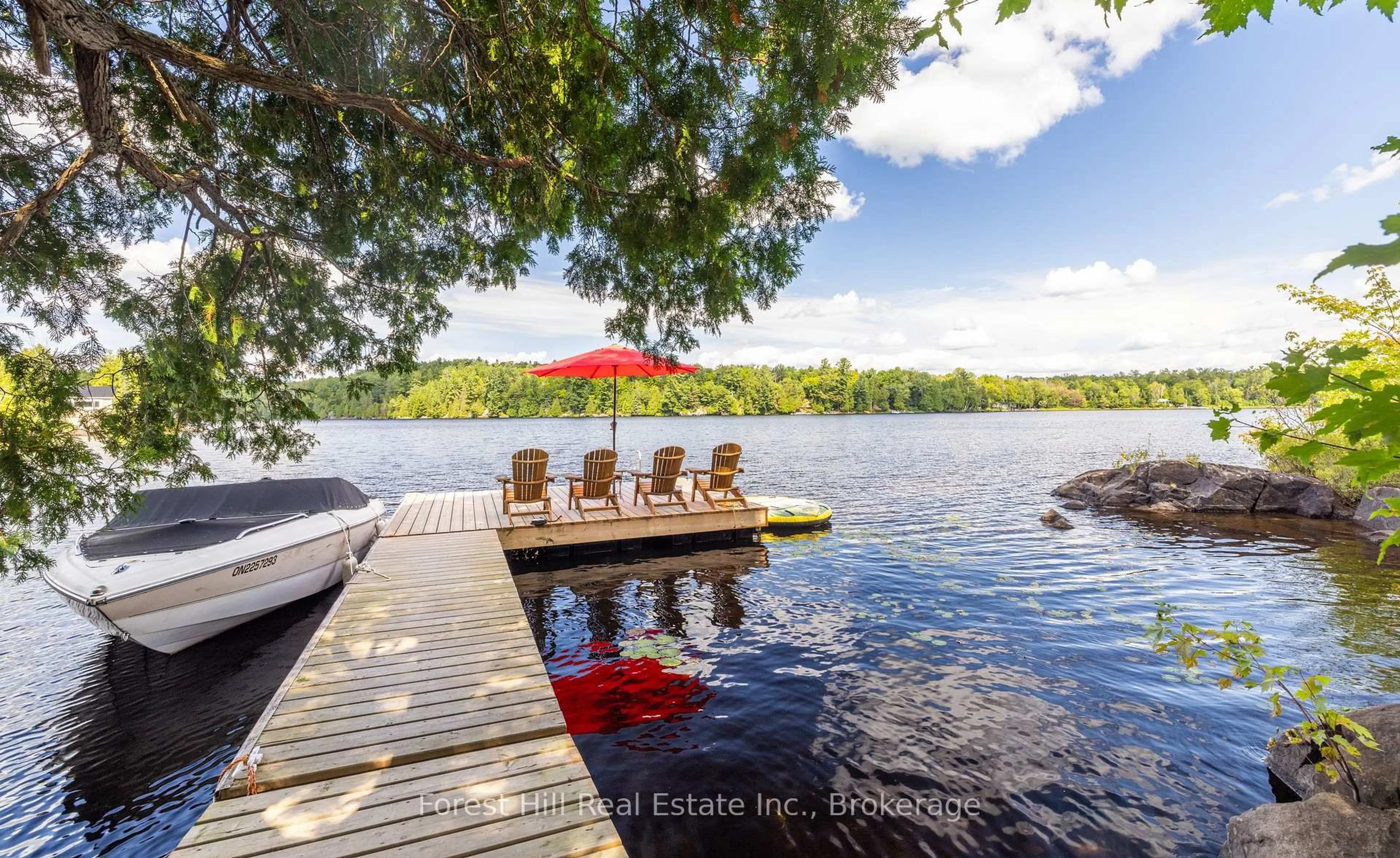 Patio, water/lake/river/ocean view for 6 Trillium Lane, Whitestone Ontario P0A 1G0