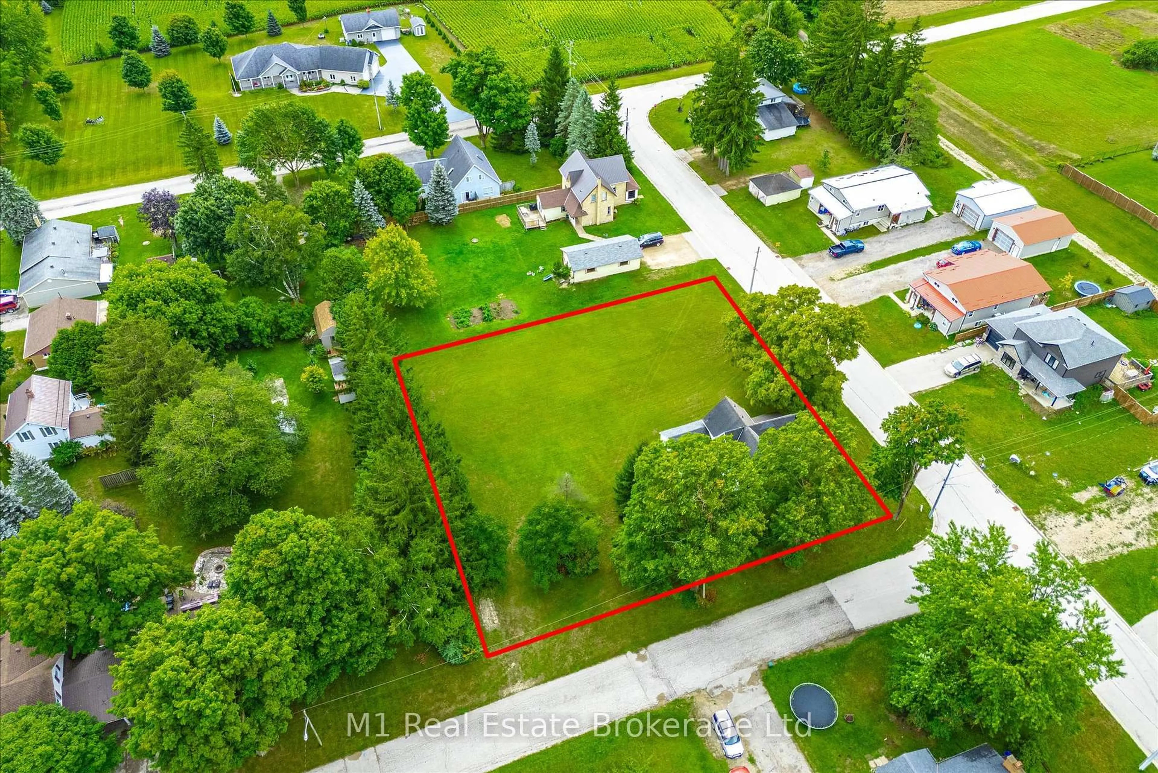 A pic from outside/outdoor area/front of a property/back of a property/a pic from drone, street for 25 Ann St, Minto Ontario N0G 1M0
