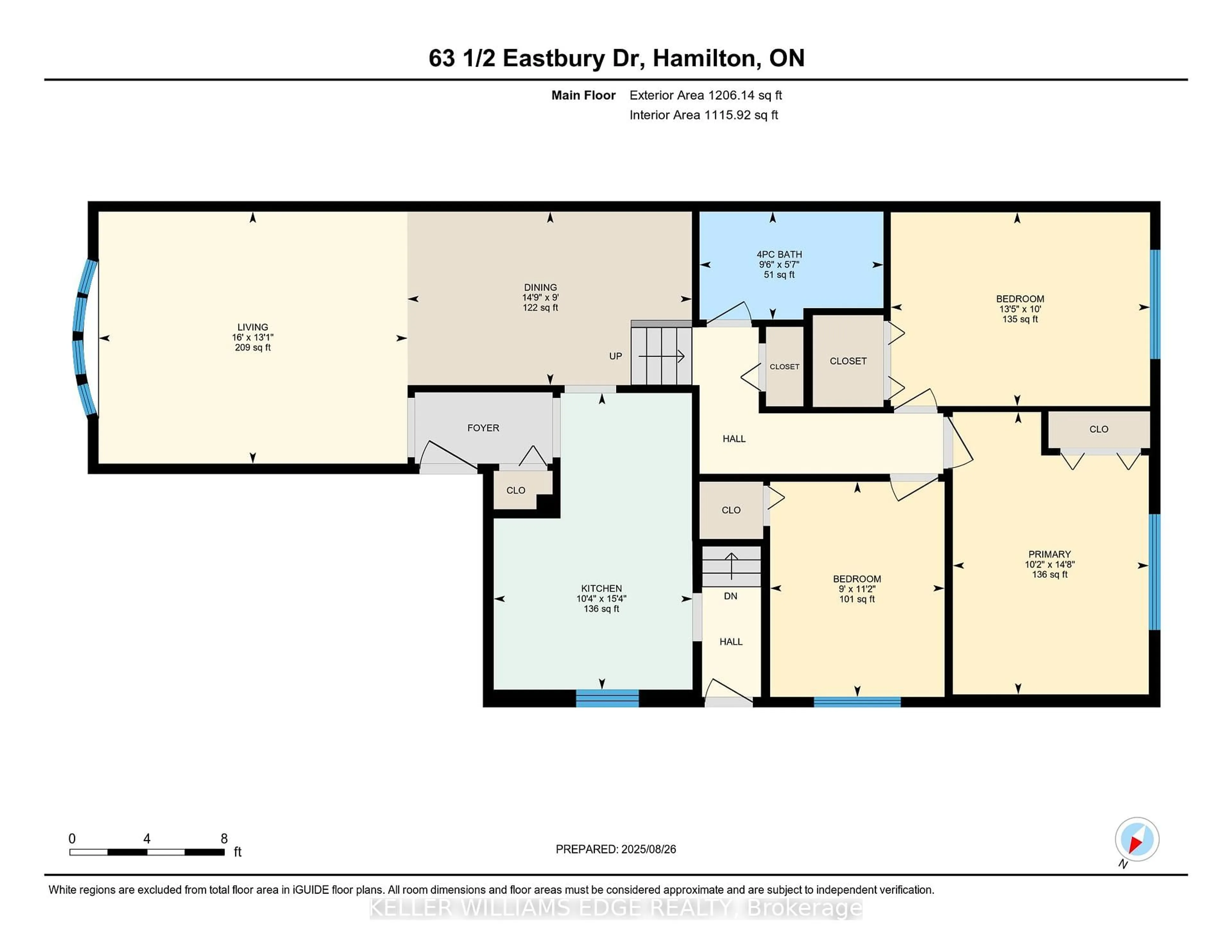 Floor plan for 63 1/2 Eastbury Dr, Hamilton Ontario L8E 2V8