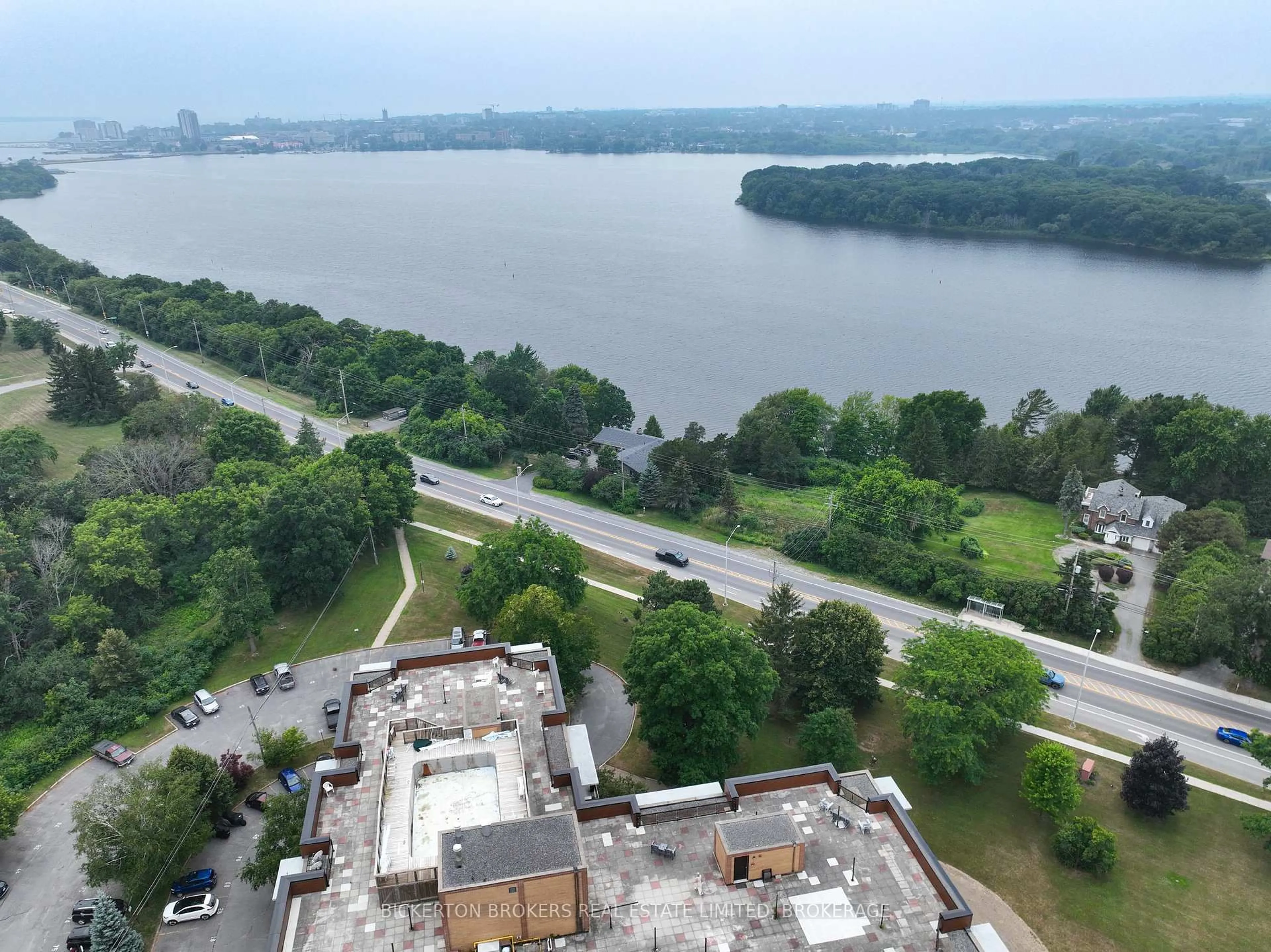 A pic from outside/outdoor area/front of a property/back of a property/a pic from drone, water/lake/river/ocean view for 120 Barrett Crt #602, Kingston Ontario K7L 5H6